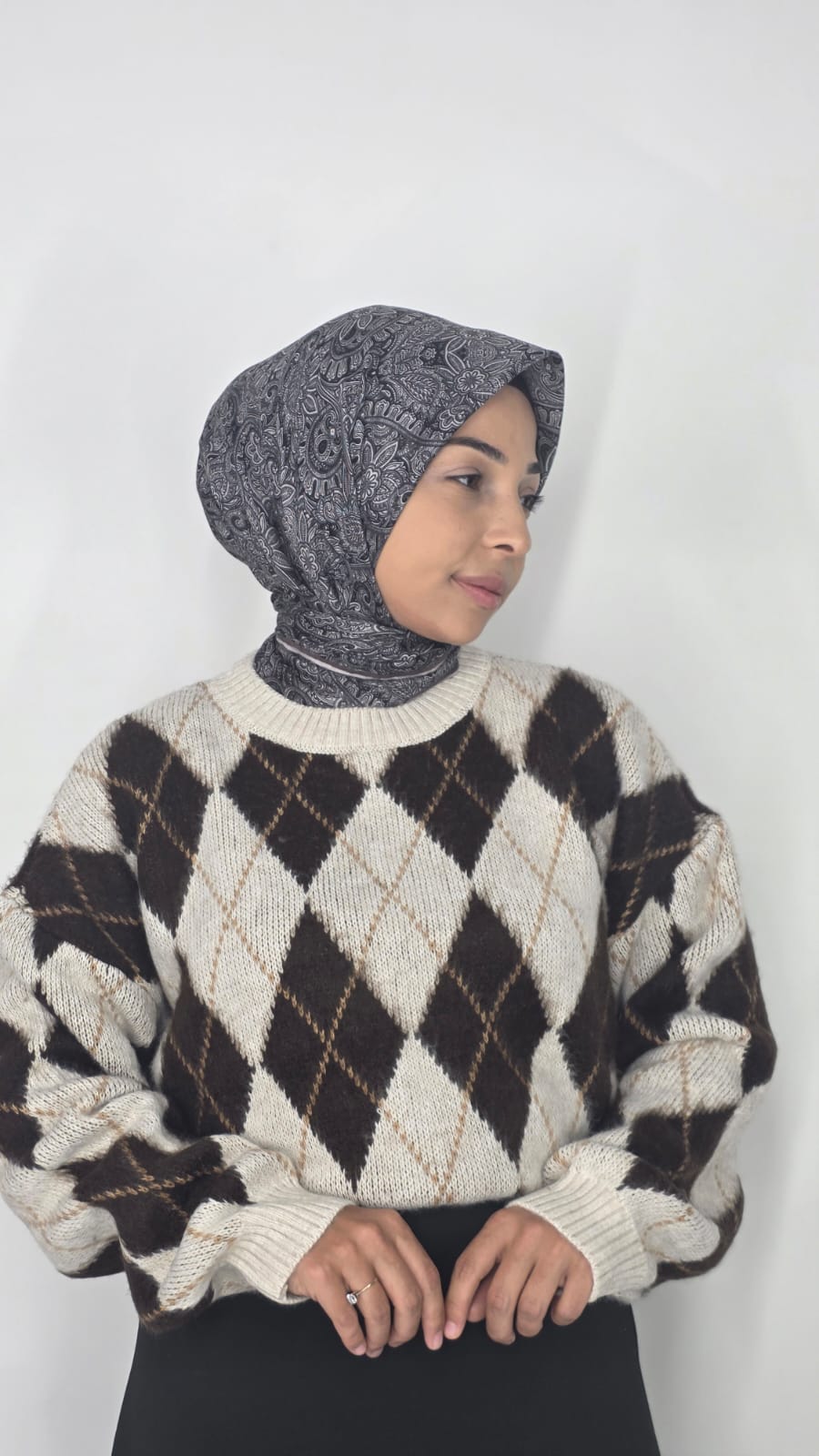 Baklava Desen Kazak - Kahverengi