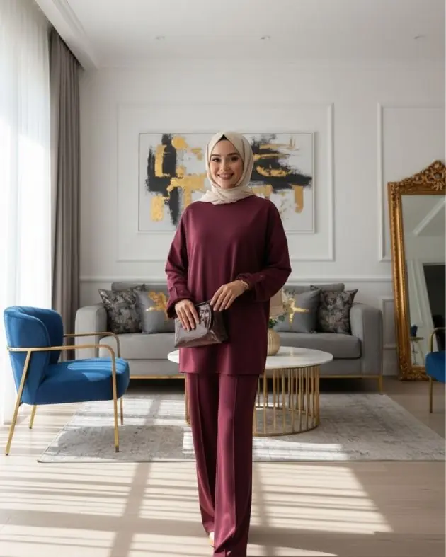 Oysho Düğme Detaylı Beli Kemerli İkili Takım