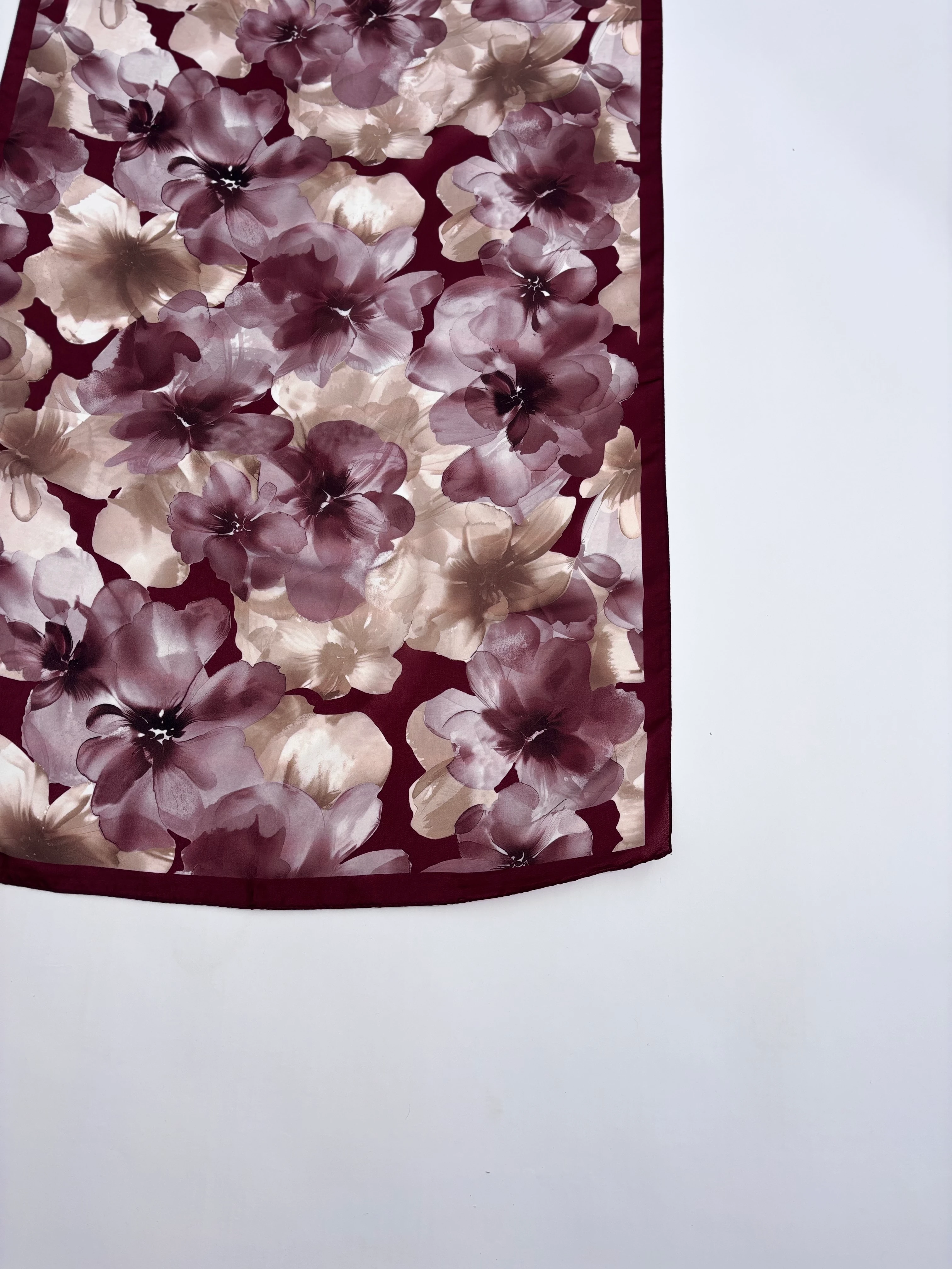 Gül Desenli Cupro Vual Etnik Şal