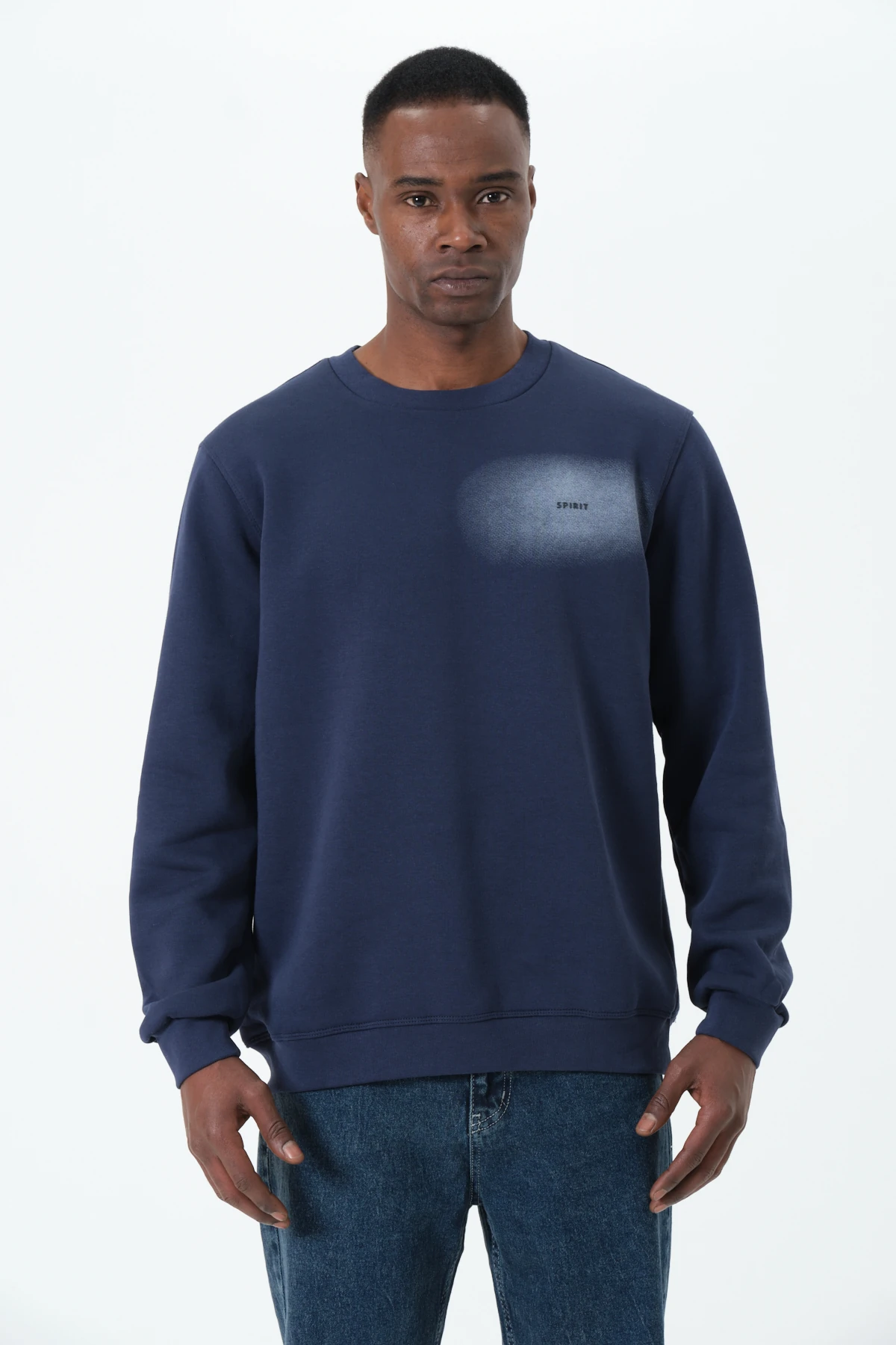 Airbrush Detaylı Sweatshirt - Lacivert