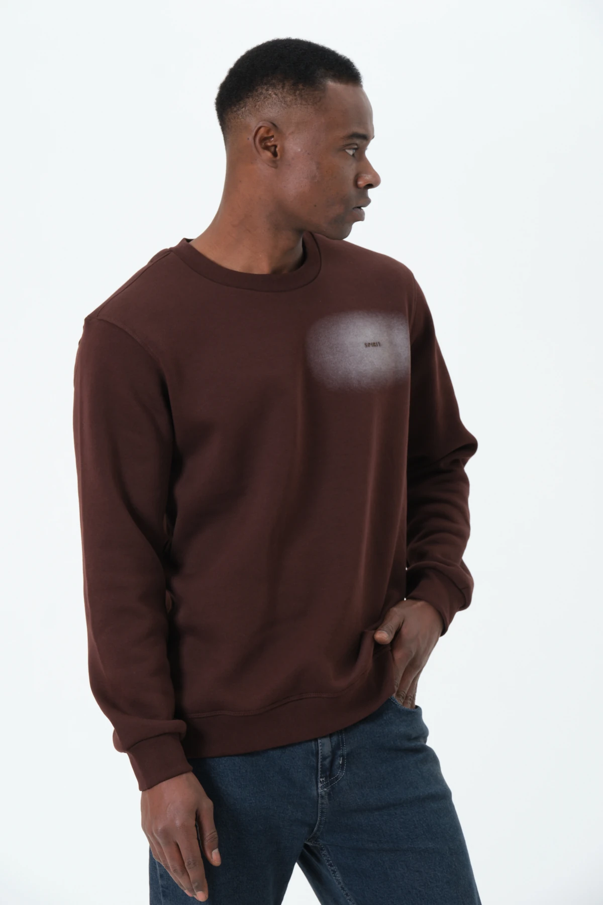 Airbrush Detaylı Sweatshirt - Kahve