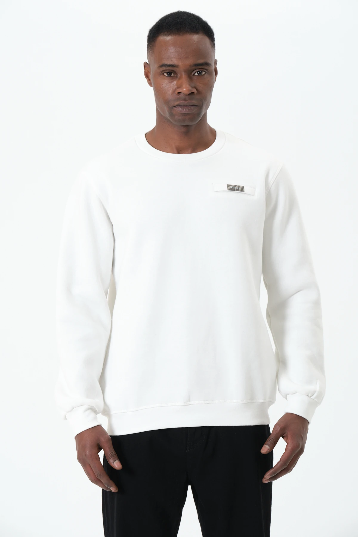 Stead Basic Sweatshirt - Beyaz