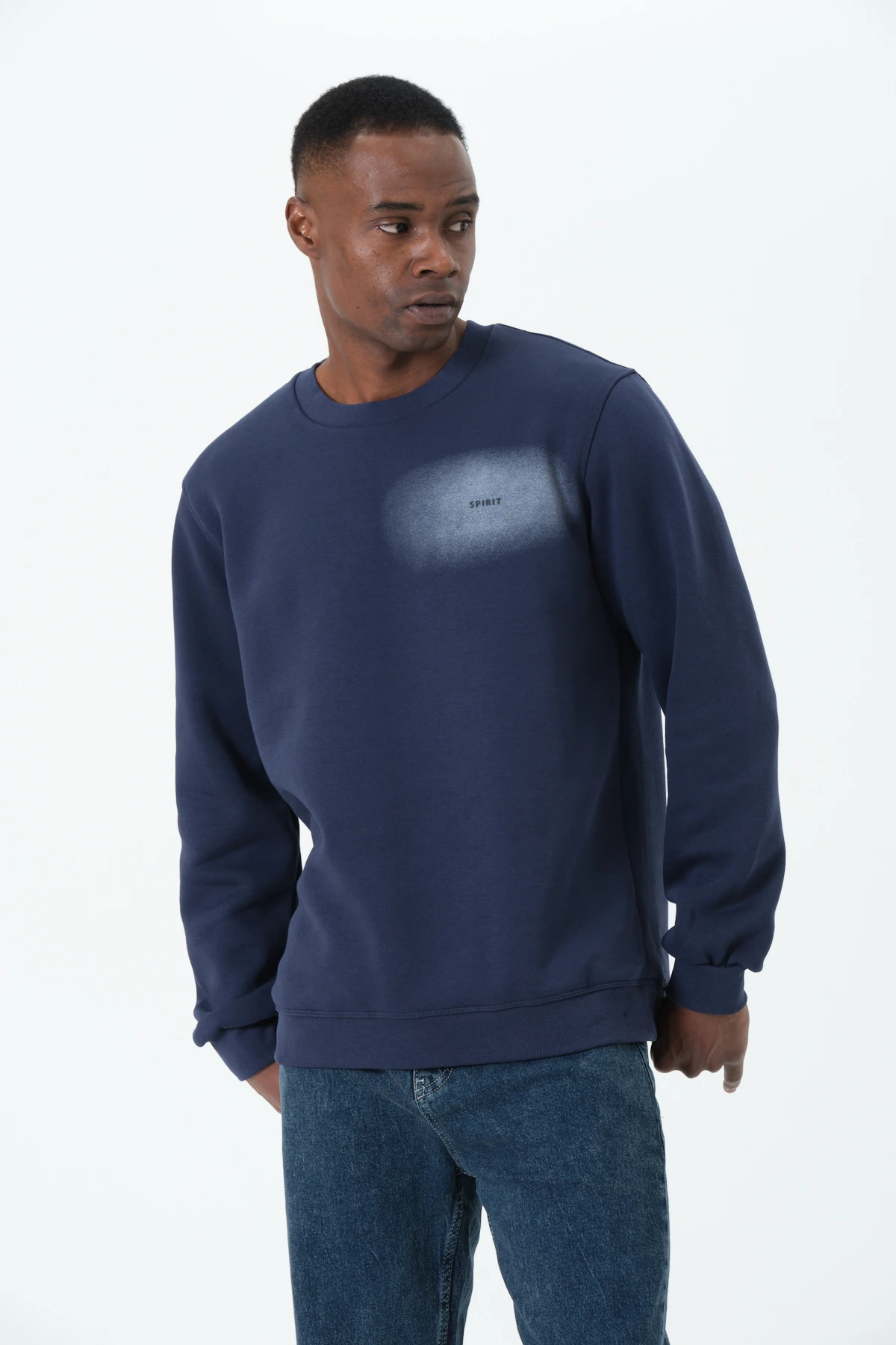 Airbrush Detaylı Sweatshirt - Lacivert