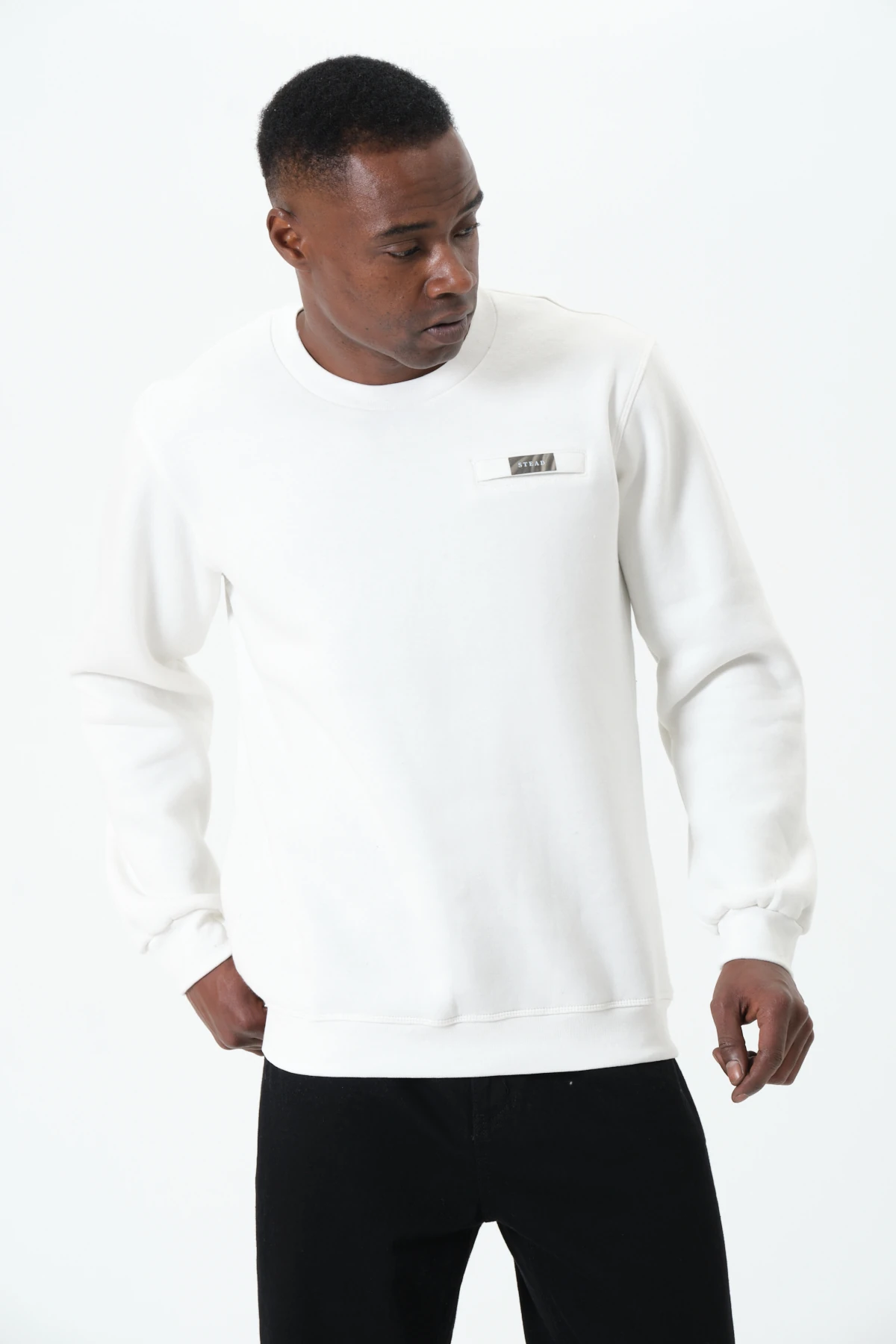 Stead Basic Sweatshirt - Beyaz