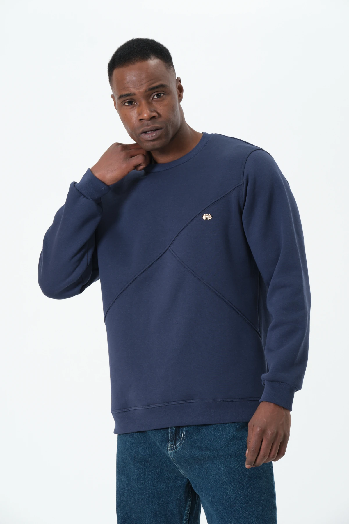 Dikiş Detaylı Sweatshirt - Lacivert