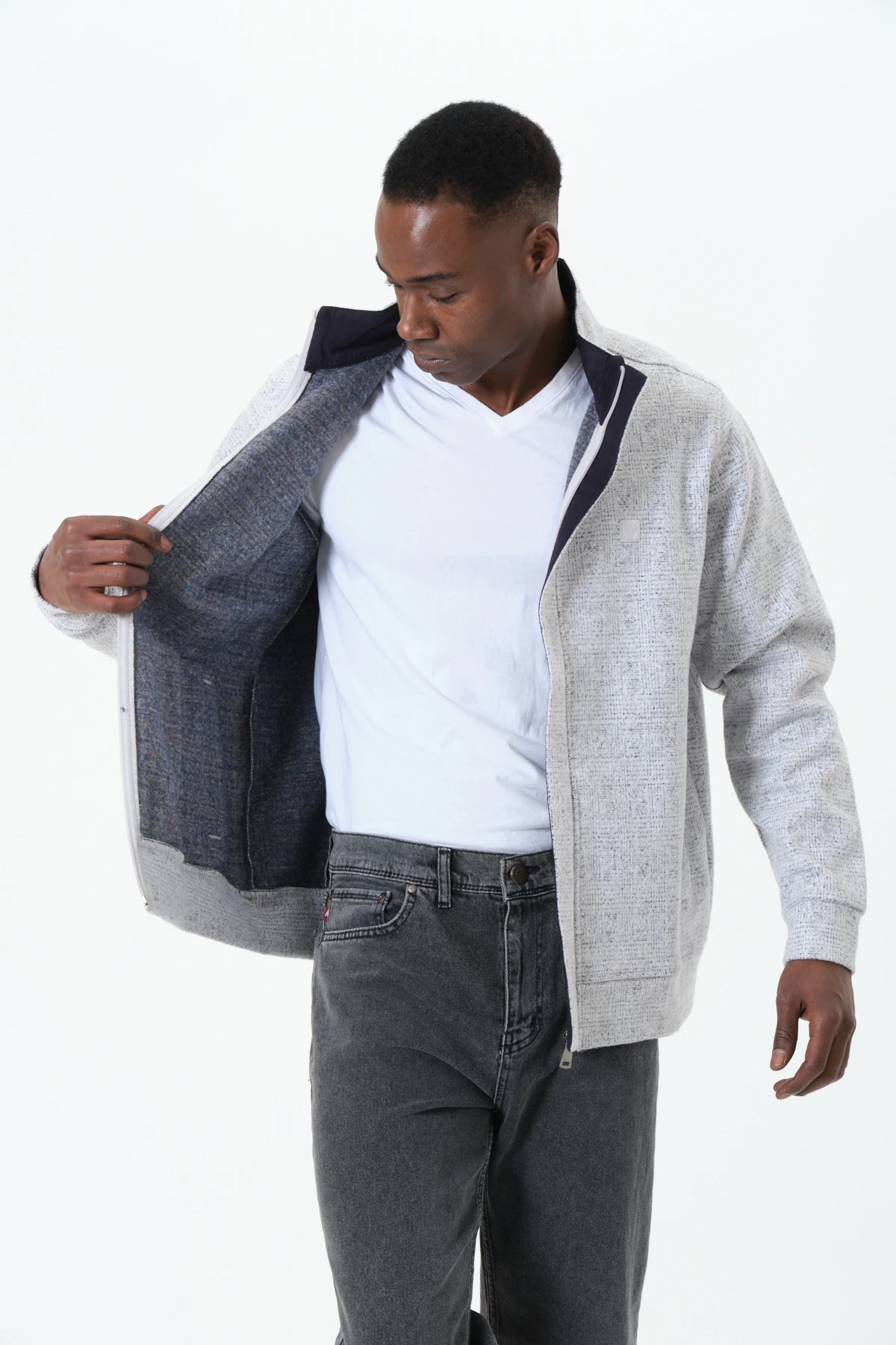 Urban Grey Fermuarlı Ceket