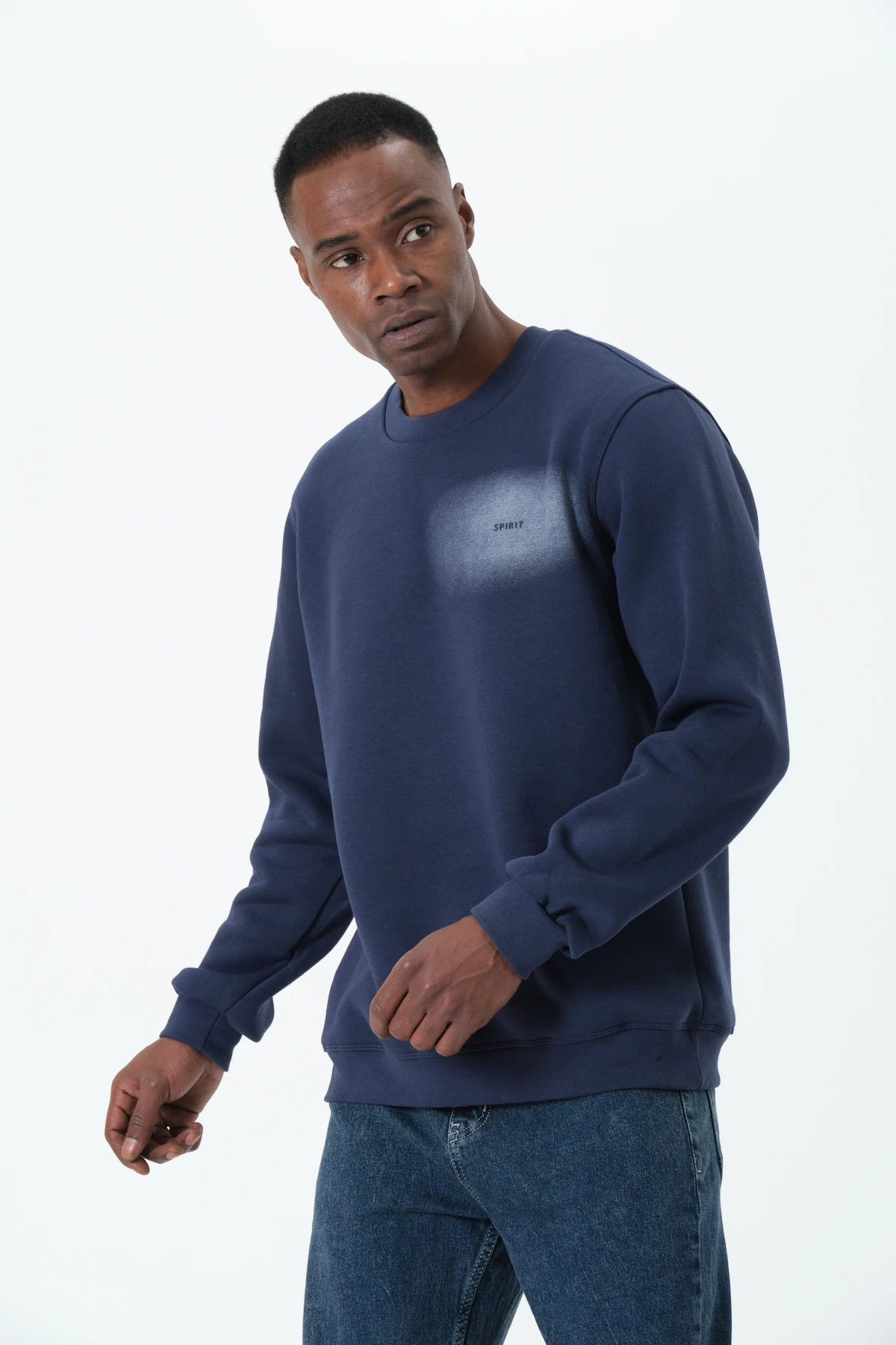 Airbrush Detaylı Sweatshirt - Lacivert