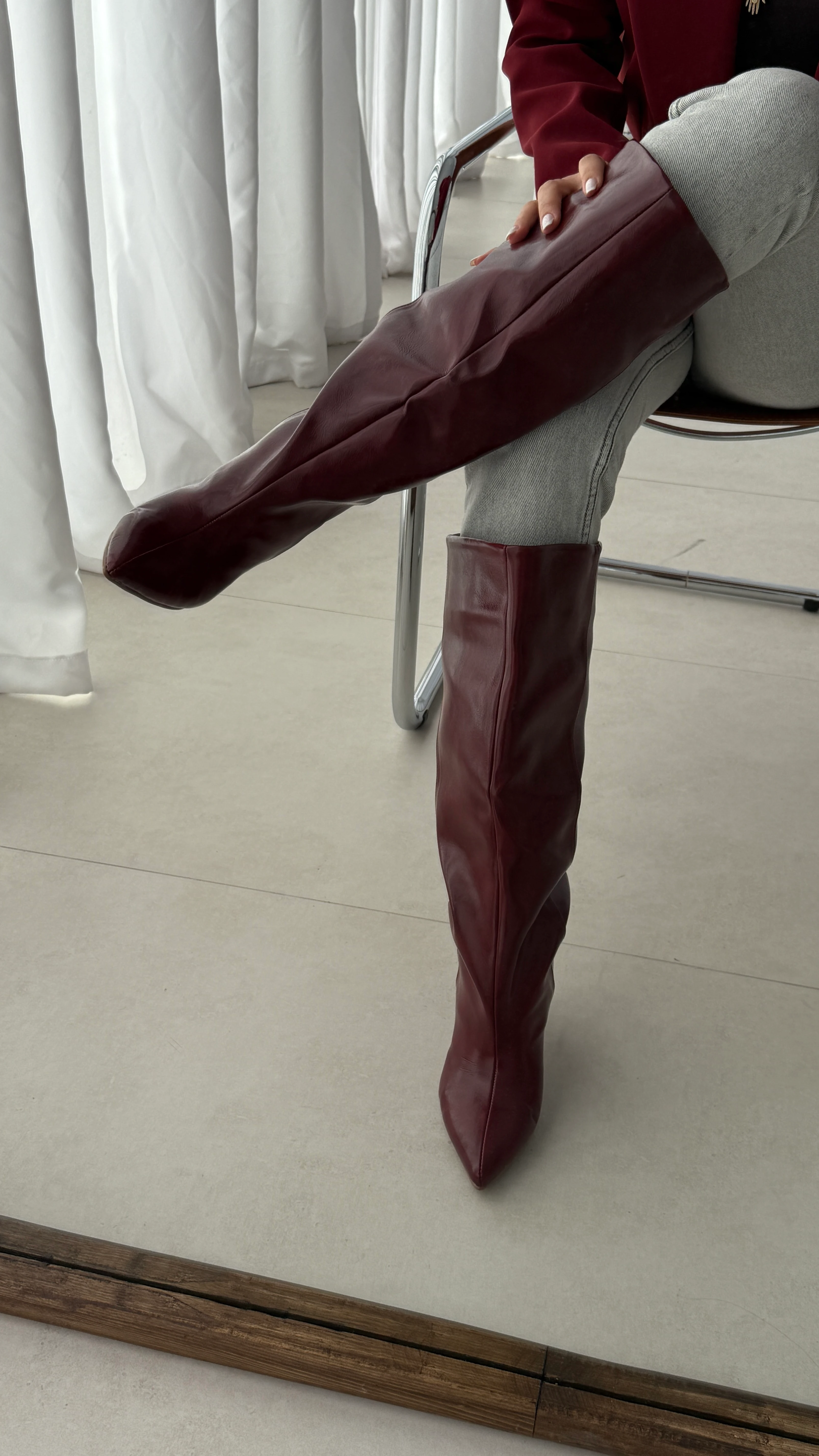 Mia Bordo Renk Çizme