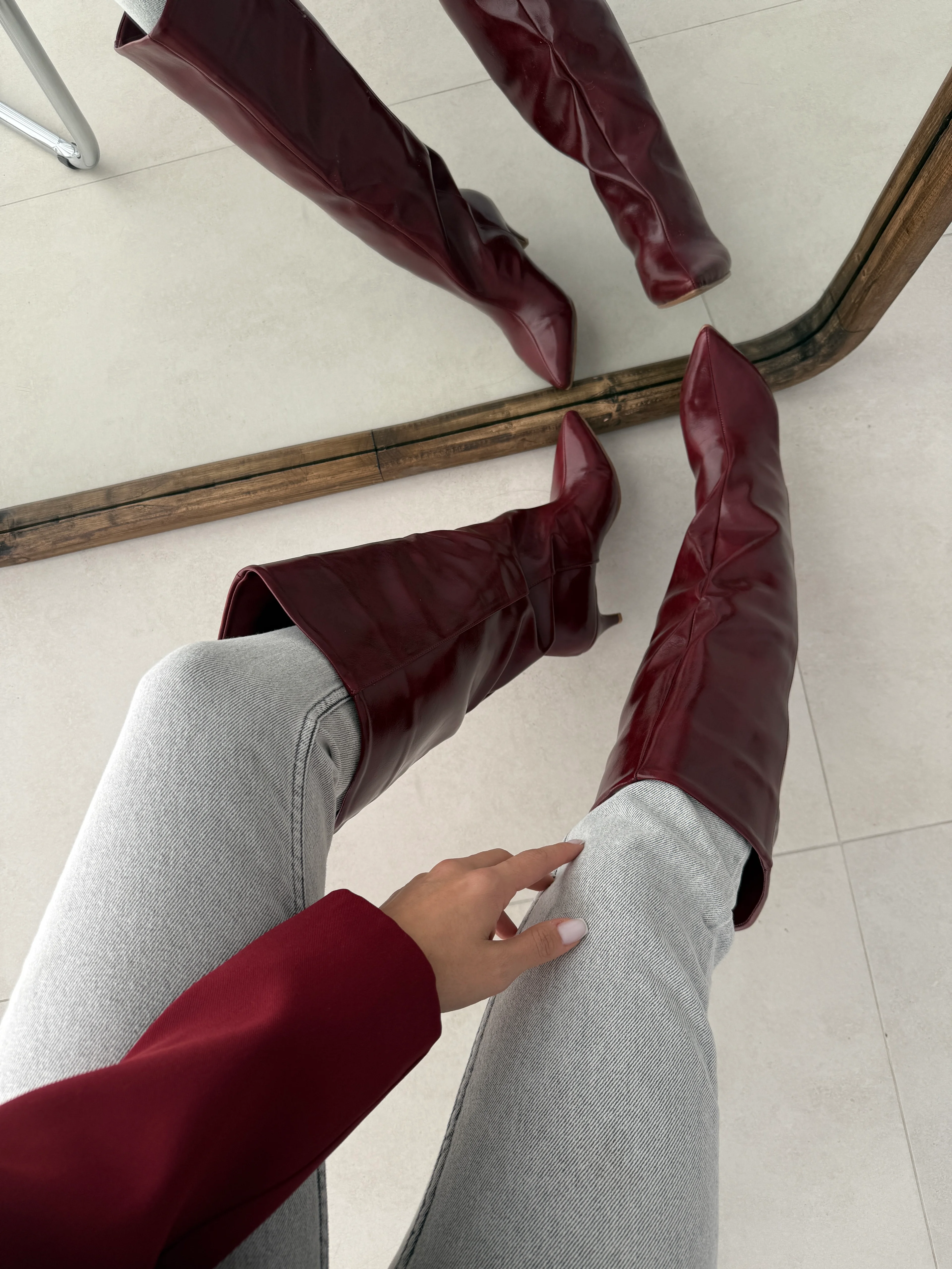 Mia Bordo Renk Çizme