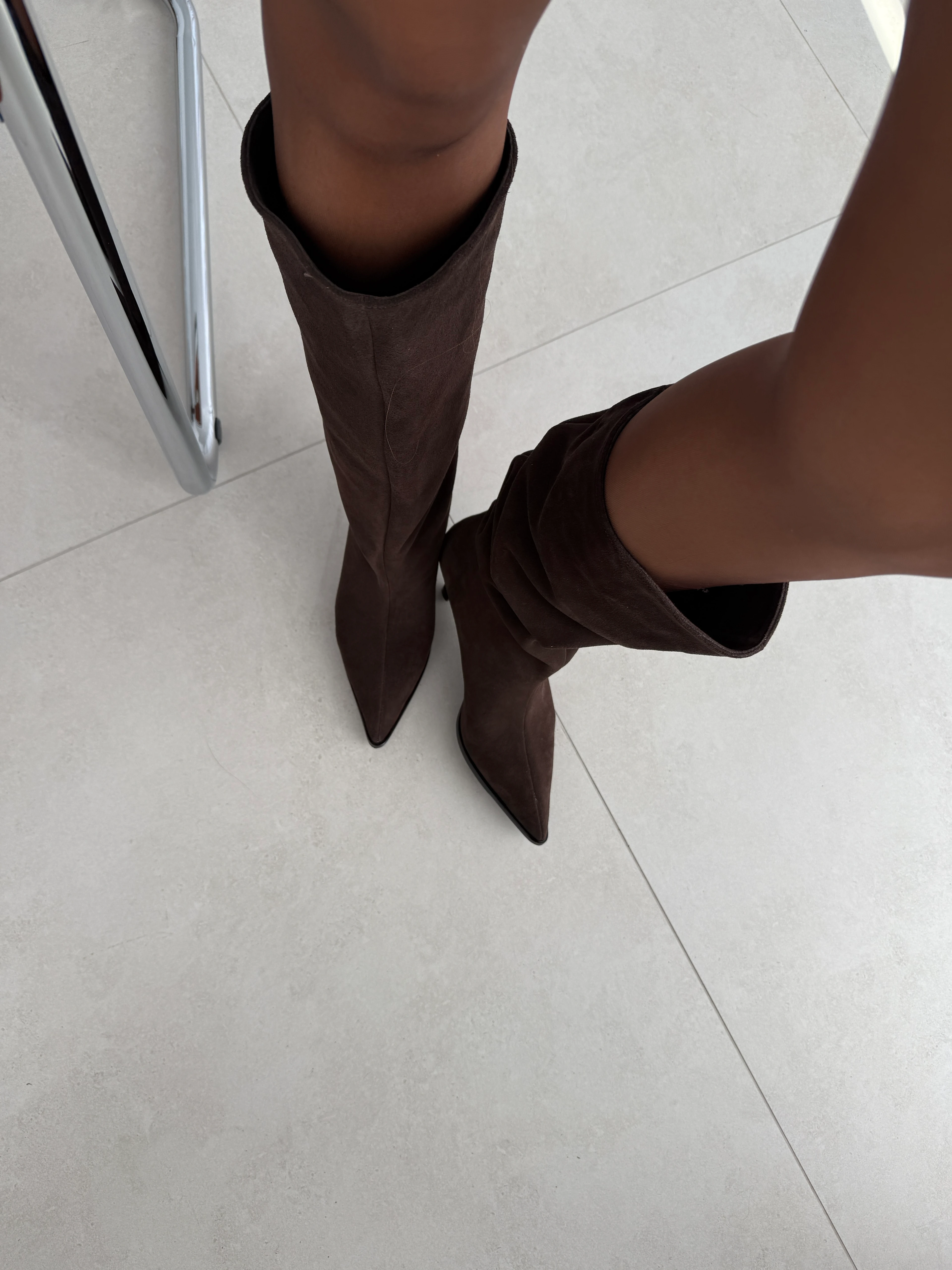 Kamilla Hakiki Seri Süet Acı Kahve Çizme