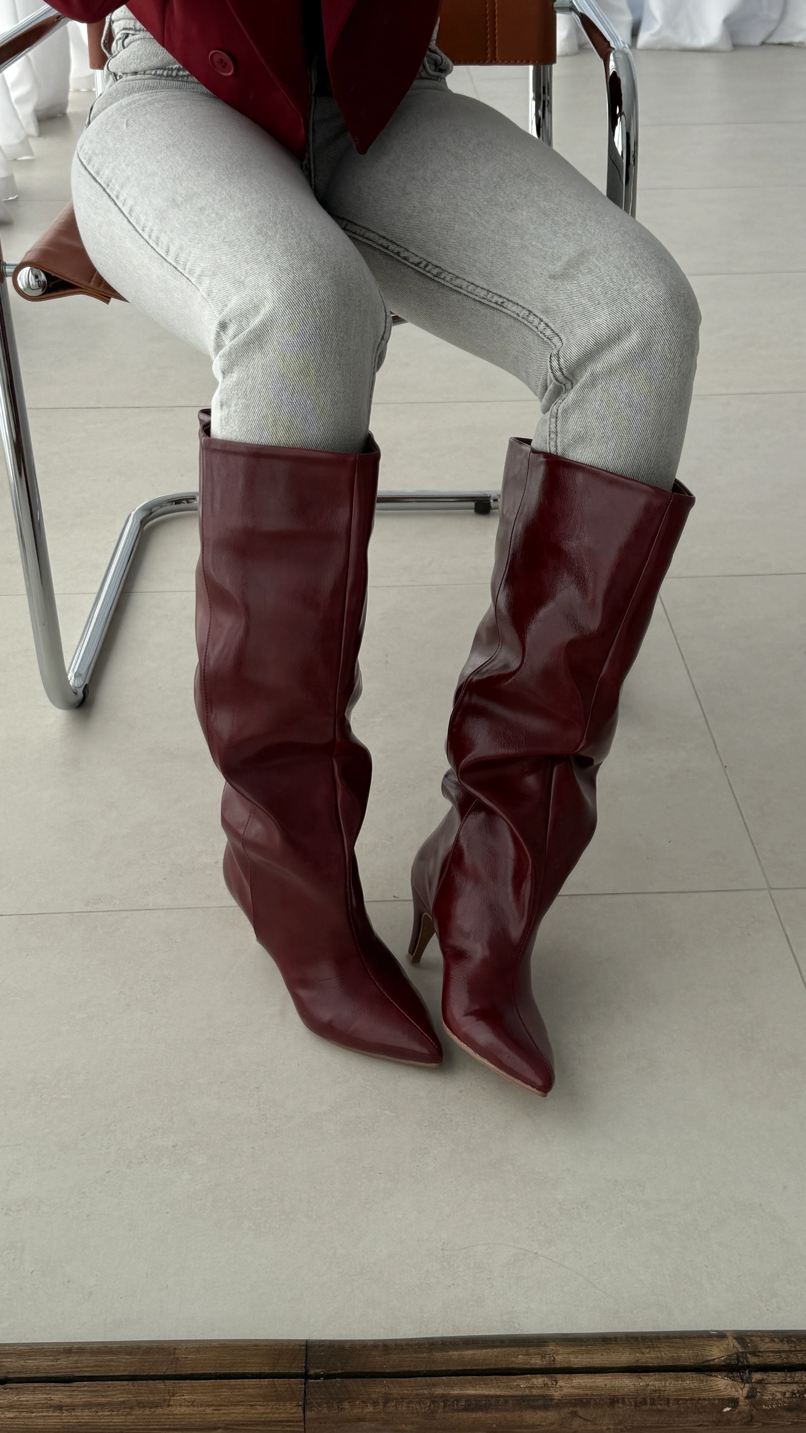 Mia Bordo Renk Çizme