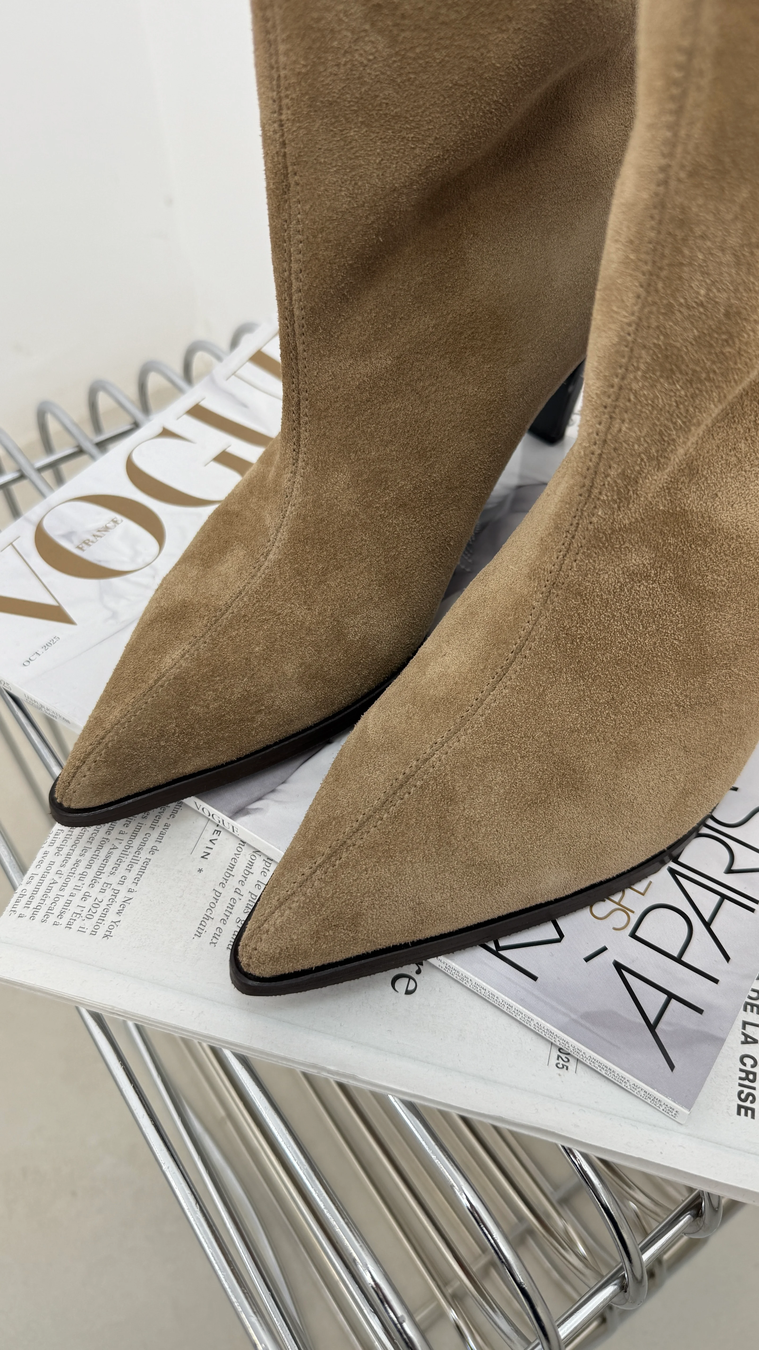 Bella Hakiki Deri Süet Bootie 