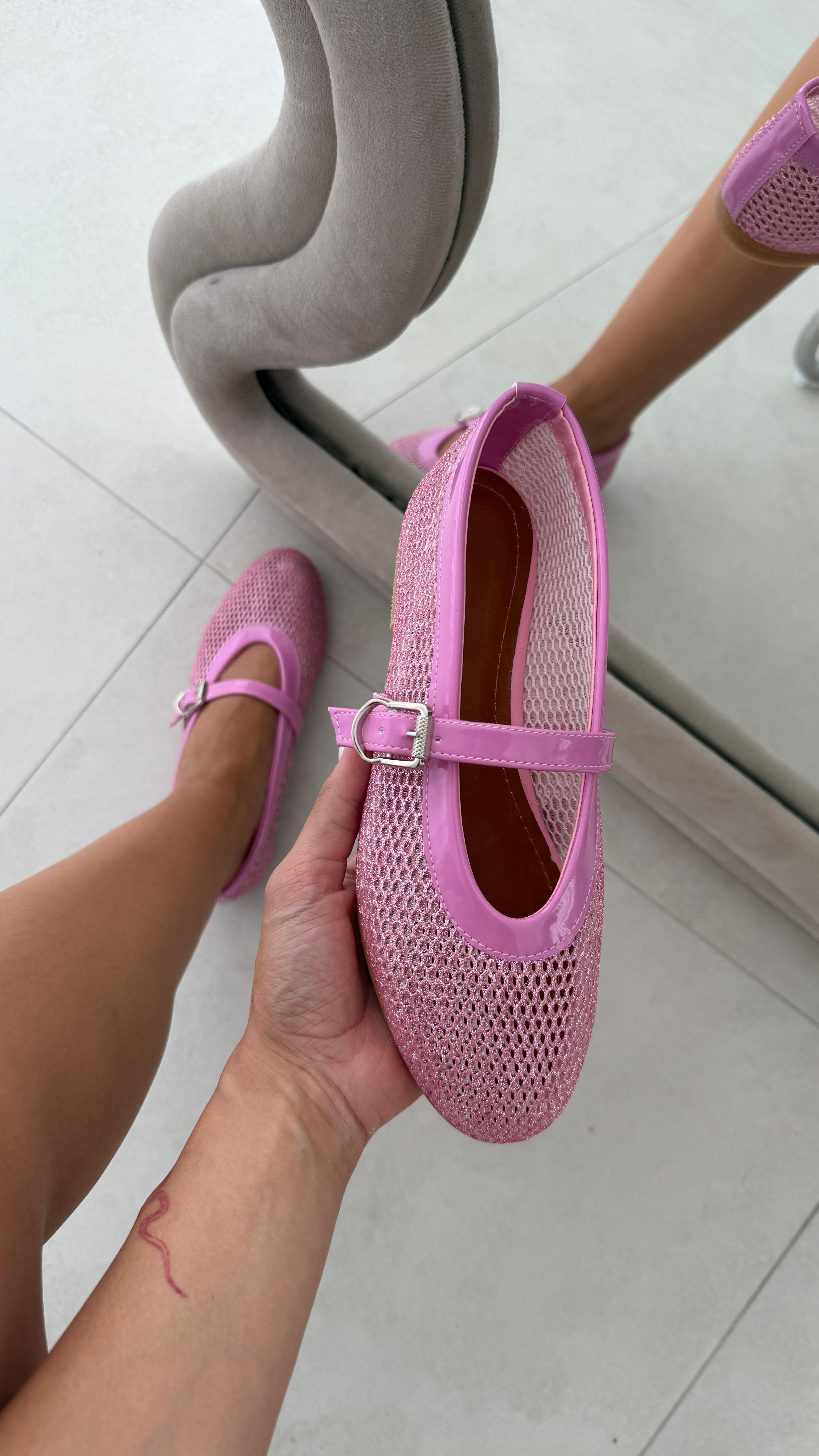 Vesna Pembe Renk File Babet