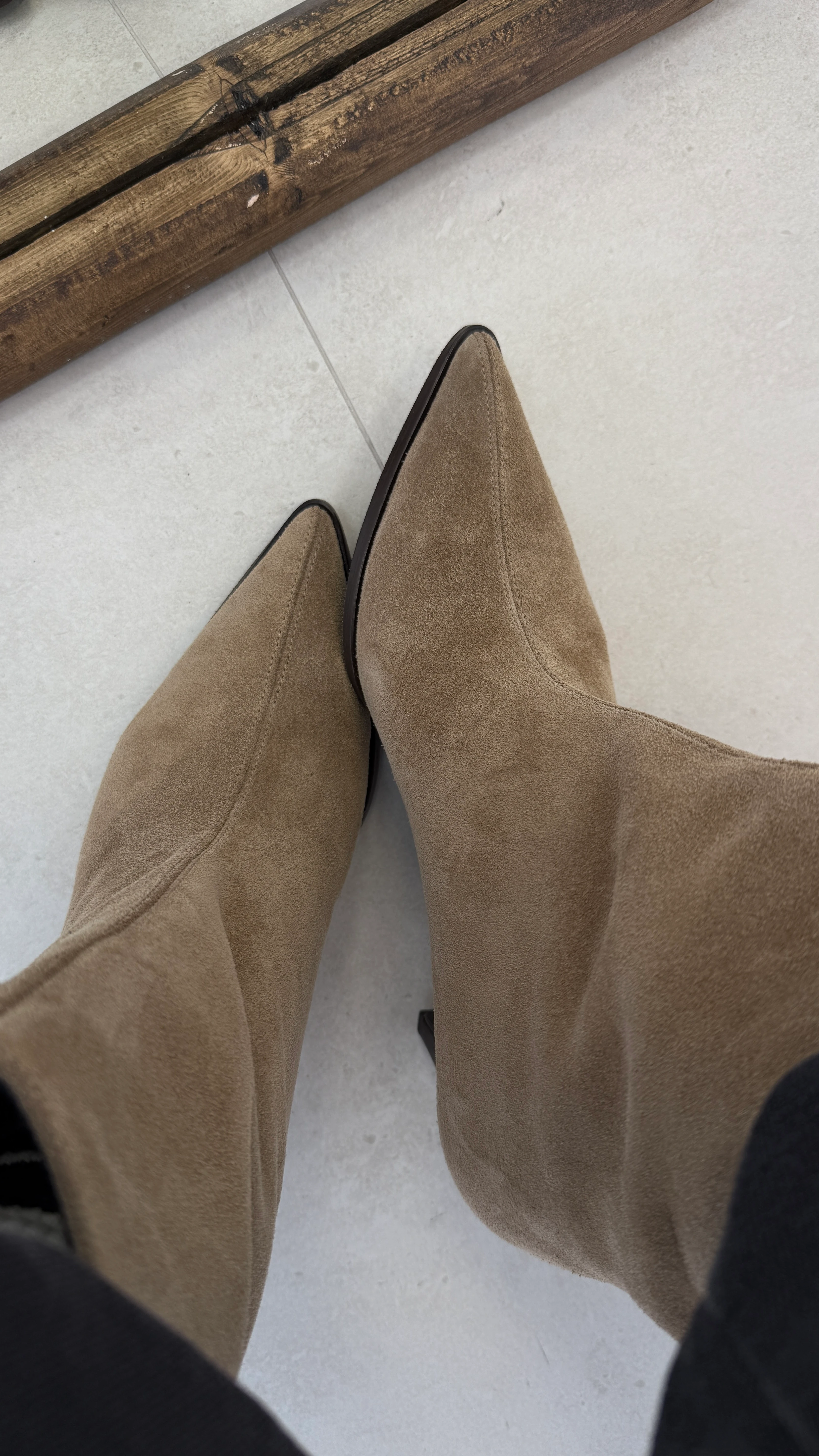 Bella Hakiki Deri Süet Bootie 