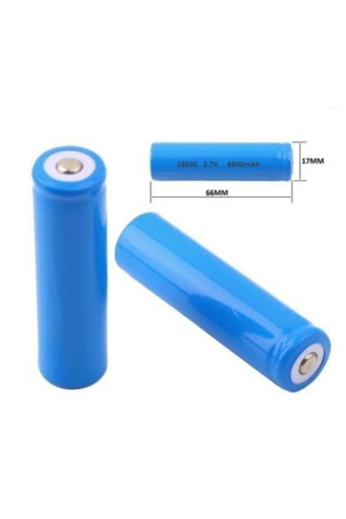 Şarjlı Pil Li-ıon 18650 3.7v 6800 Mah Şarjlı El Feneri Powerbank Pili