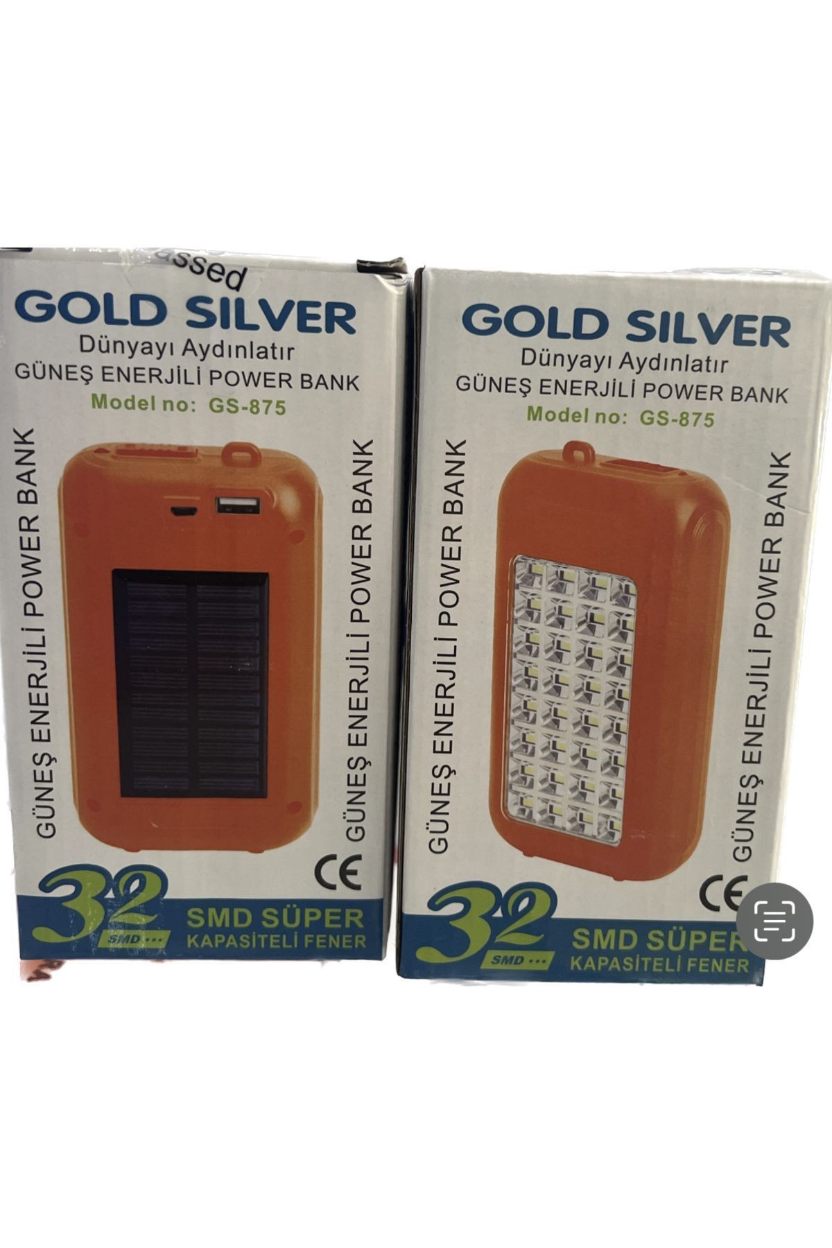 Gold Silver Gs-875 Güneş Enerjili Powerbank Özellikli Işıldak