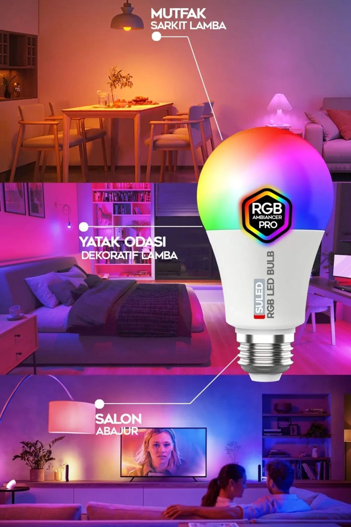 Rgb Led Lamba Kumandalı Ambiyans Aydınlatma