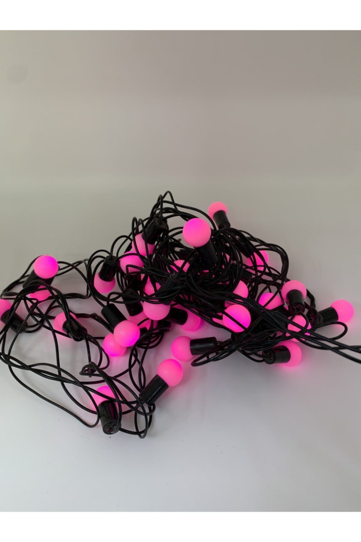 Yılbaşı Led Top Işık Neon Pembe Fişli 5mt