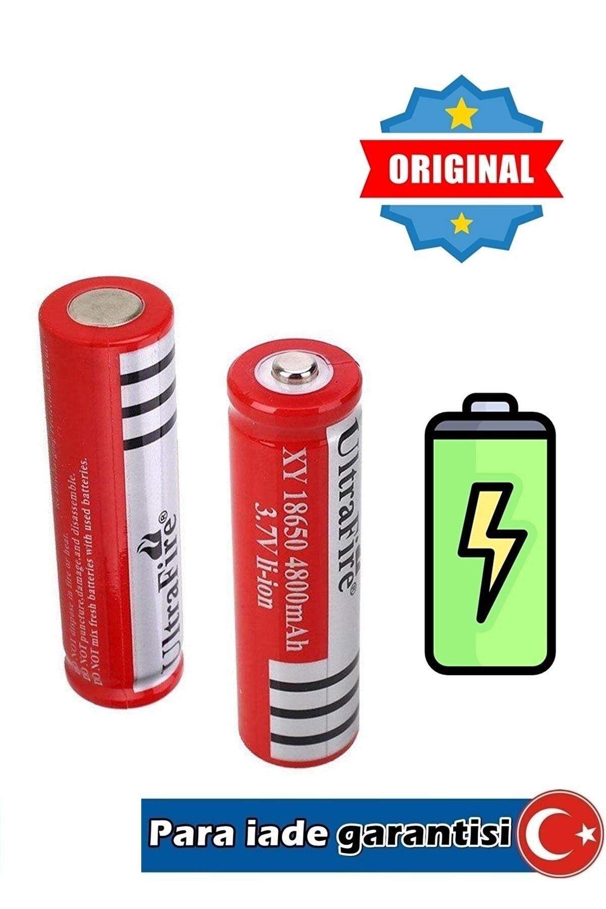 Şarjlı Pil 18650 3.7v 4800 Mah Şarj Edilebilir Pil El Feneri Pili Cd490x