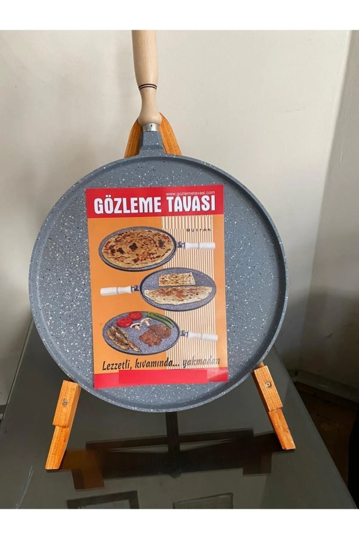 Yeni Döküm Granit Bazlama Gözleme Tavası 36 Cm