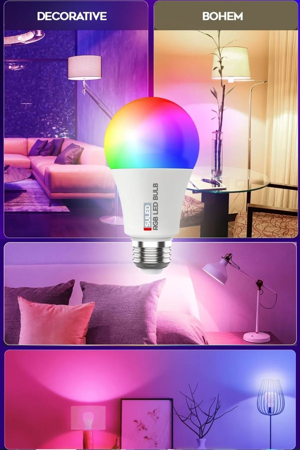 Rgb Led Lamba Kumandalı Ambiyans Aydınlatma