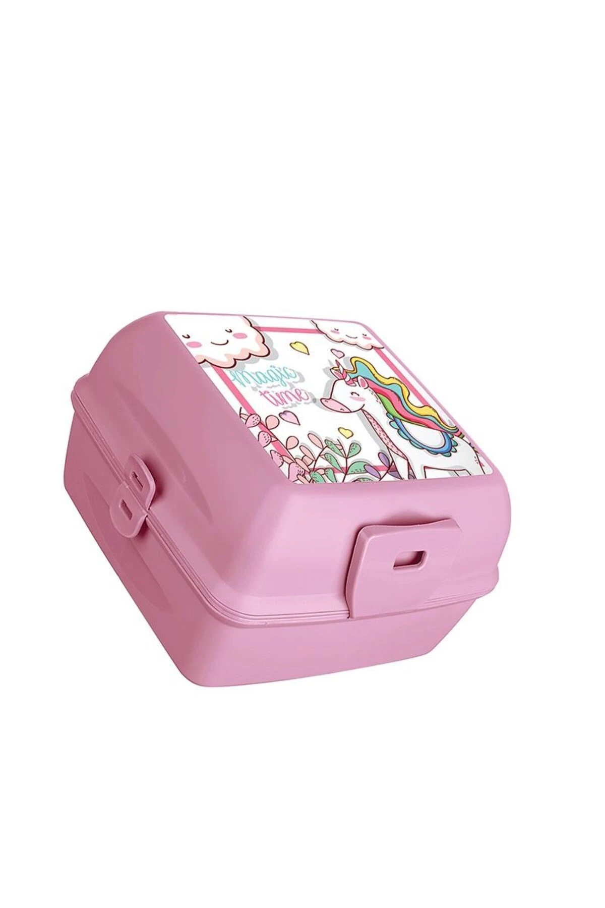 Vera 4 Bölmeli Çatal Kaşıklı Beslenme Kabı - Diyet Kabı - Pembe