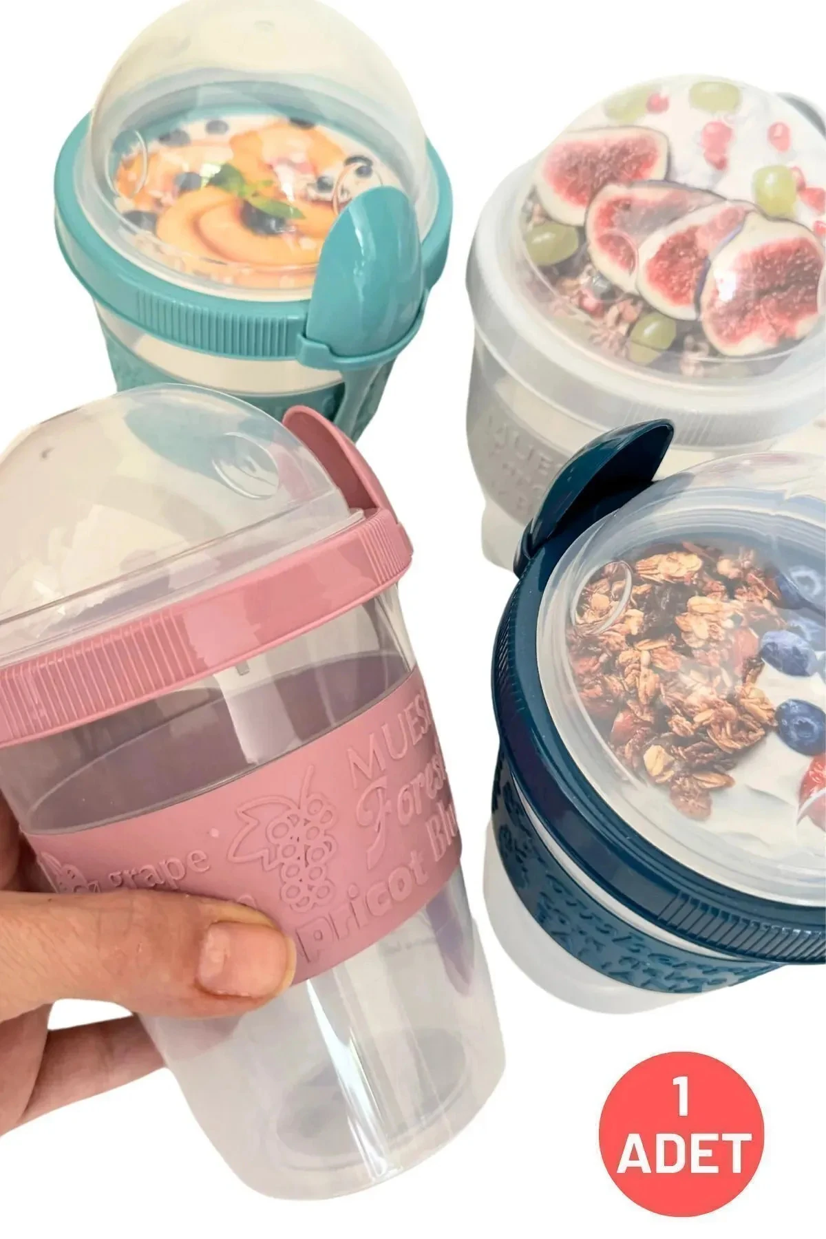 Take'n Go Pratik Taşınabilir Kaşıklı Atıştırmalık Ve Yoğurt Kabı Karışık Renk