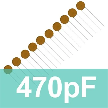 470pF Ceramic Capacitor - Lentil Capacitor