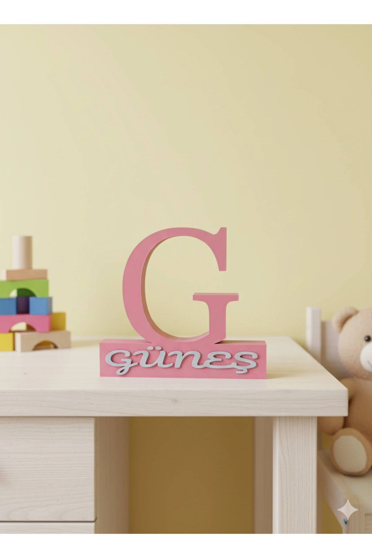 Kişiye Özel İsimli Masa Dekoru – Çocuk Odası İsmi, Kişiye Özel