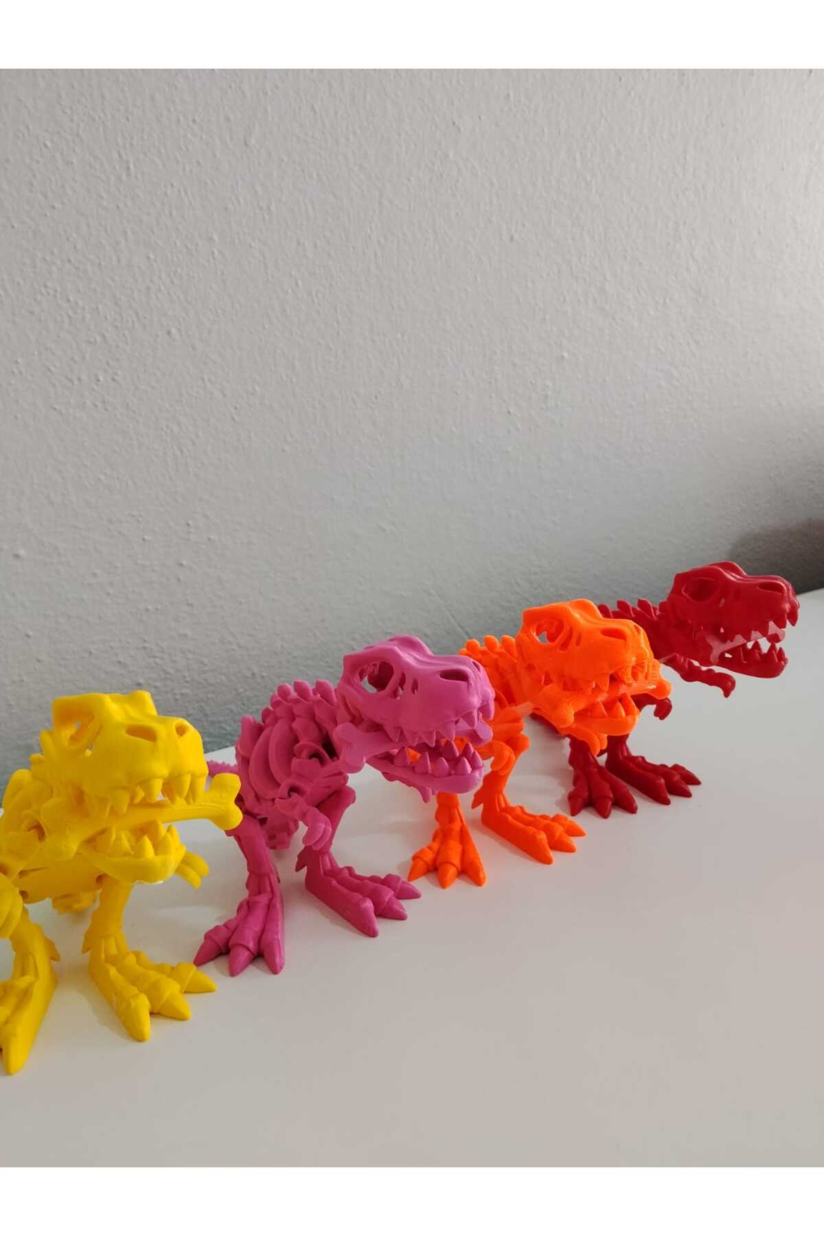 🦖 Trex - 3D Hareketli T-Rex Dinozor Oyuncak (4 ADET SARI-KIRMIZI-PEMBE-TURUNCU) – 30 cm)