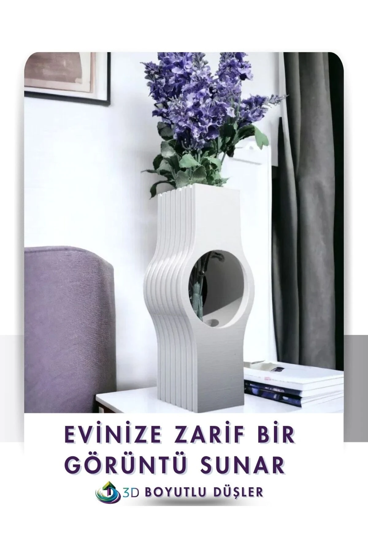 Modern Şık Mermer Desen Tasarım Vazo