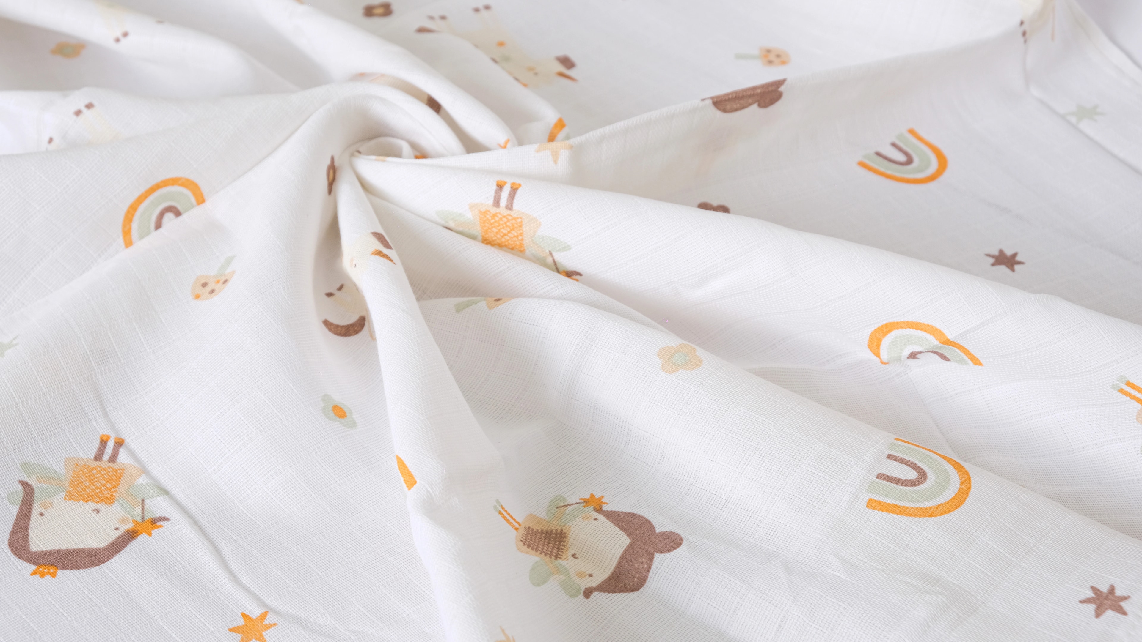 Desenli Müslin Bebek Örtüsü - Kız çocuk