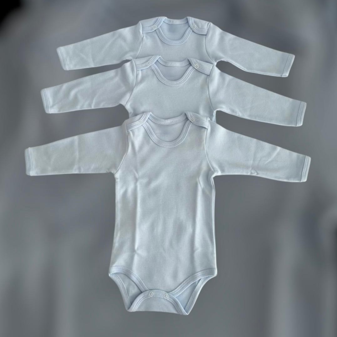 Erkek Bebek 3'lü Uzun Kol Body