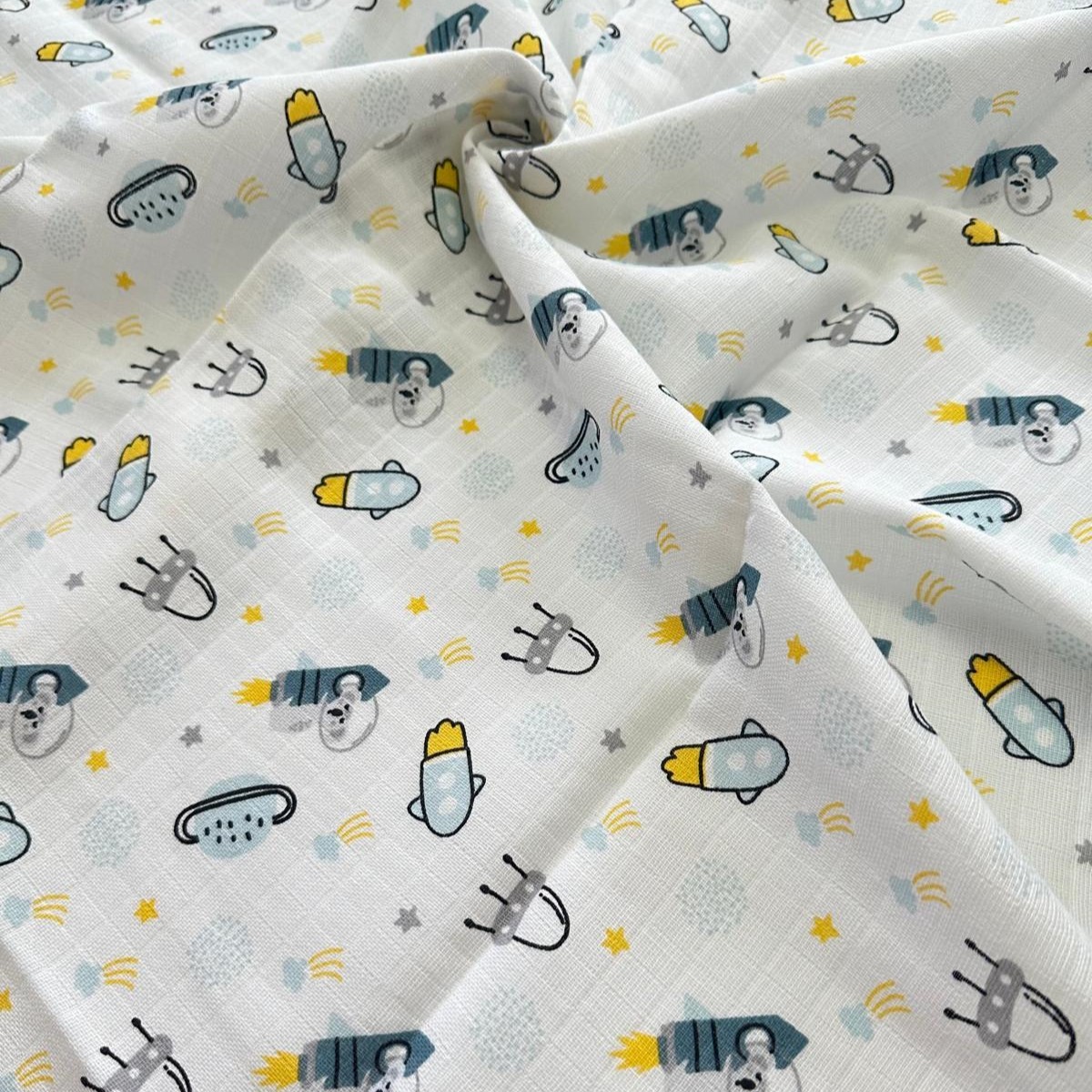 Desenli Müslin Bebek Örtüsü - Ufo