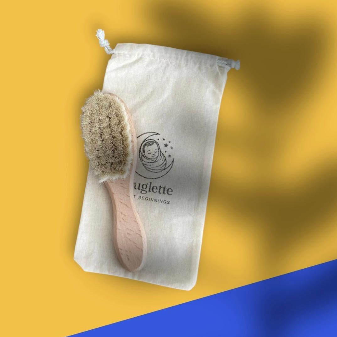 %100 Doğal Keçi Kılı Bebek Saç Fırçası
