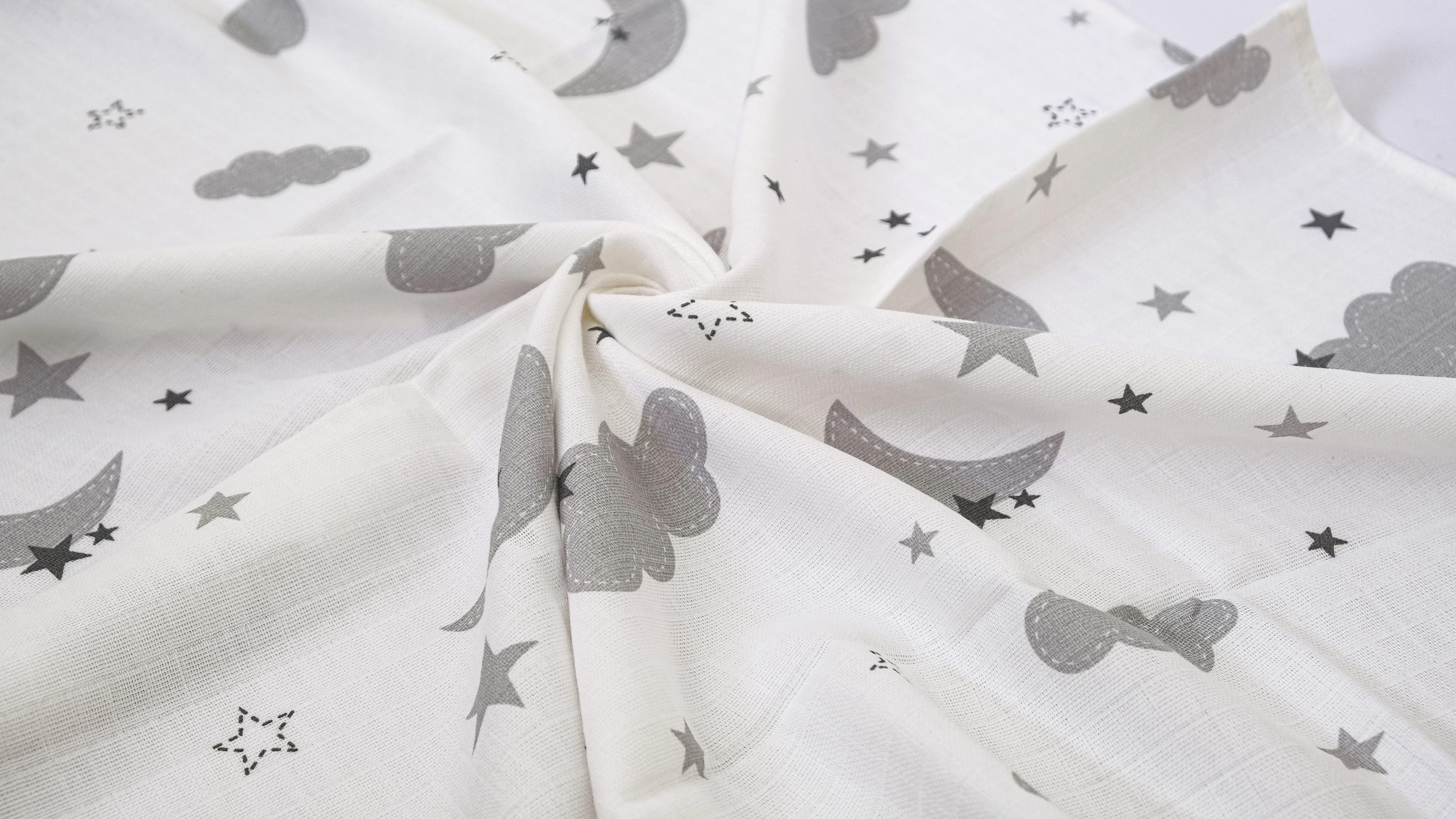 Desenli Müslin Bebek Örtüsü - Ay