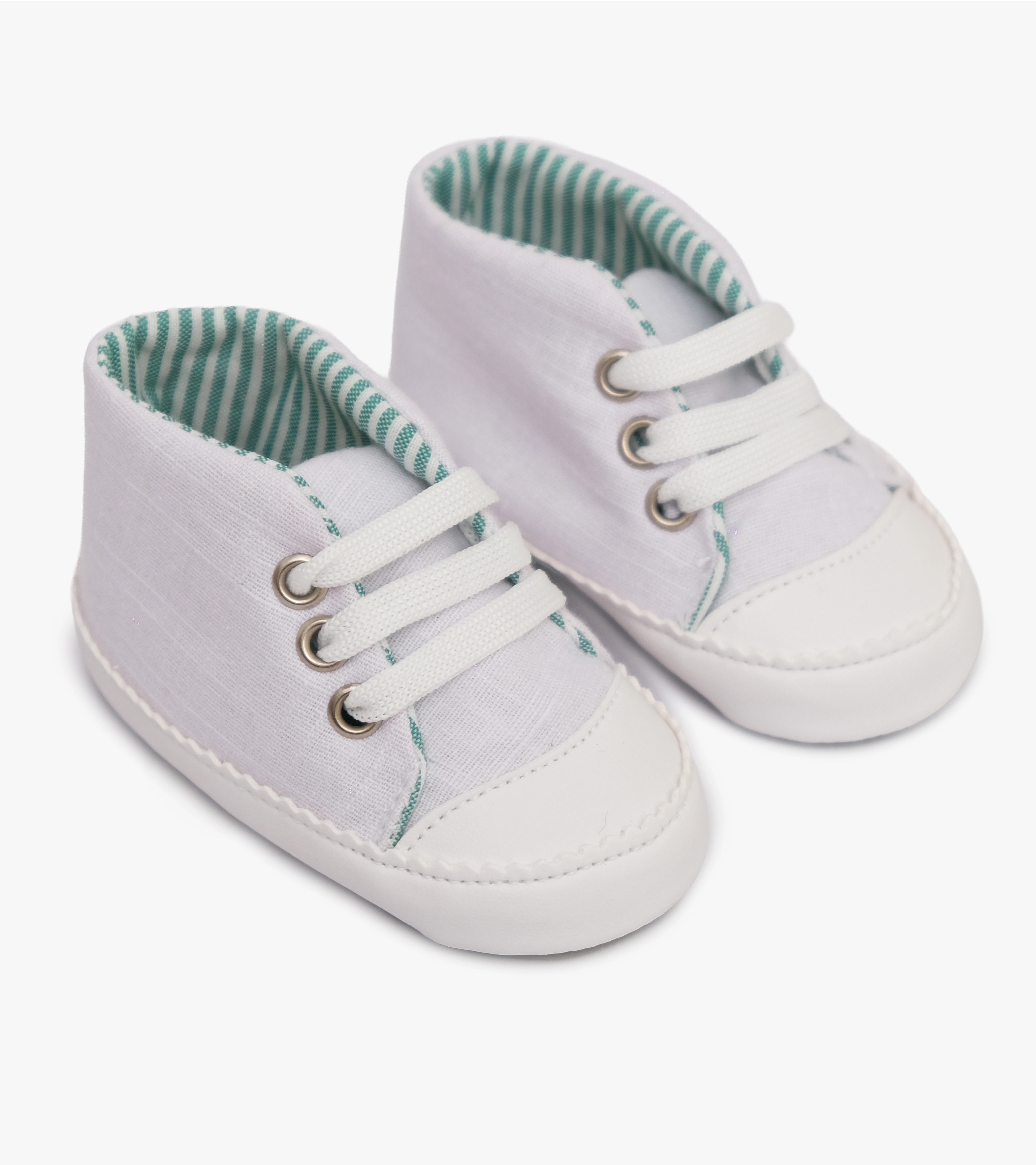 İlk Adım Ayakkabısı - Yeşil Beyaz Çizgili