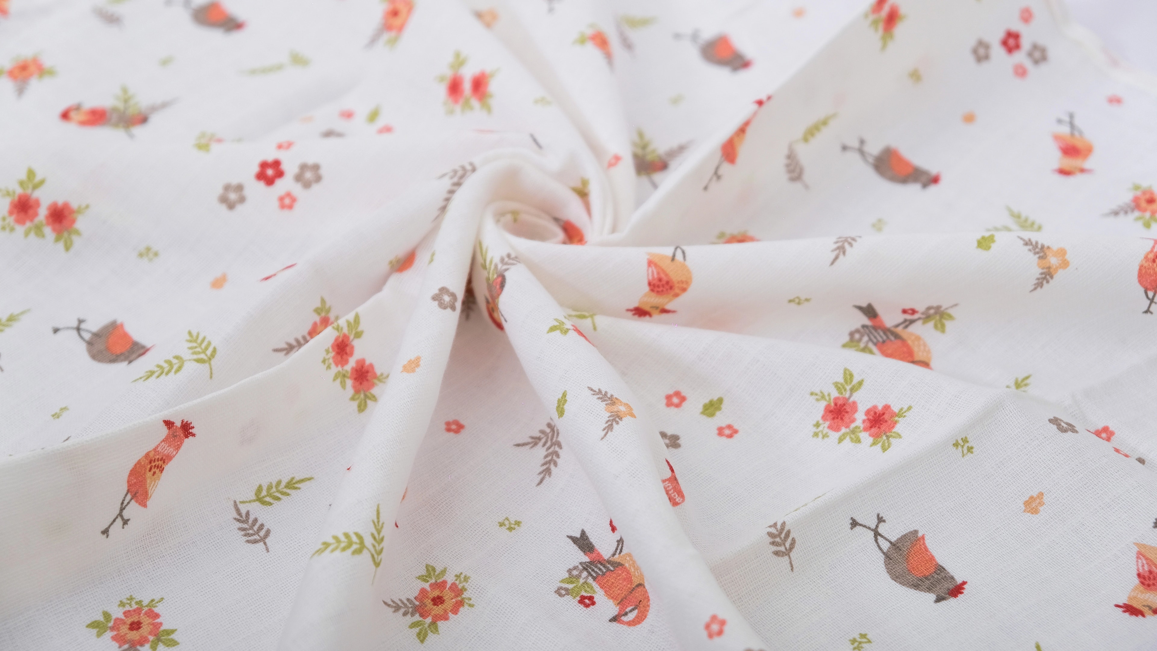 Desenli Müslin Bebek Örtüsü - Kuş