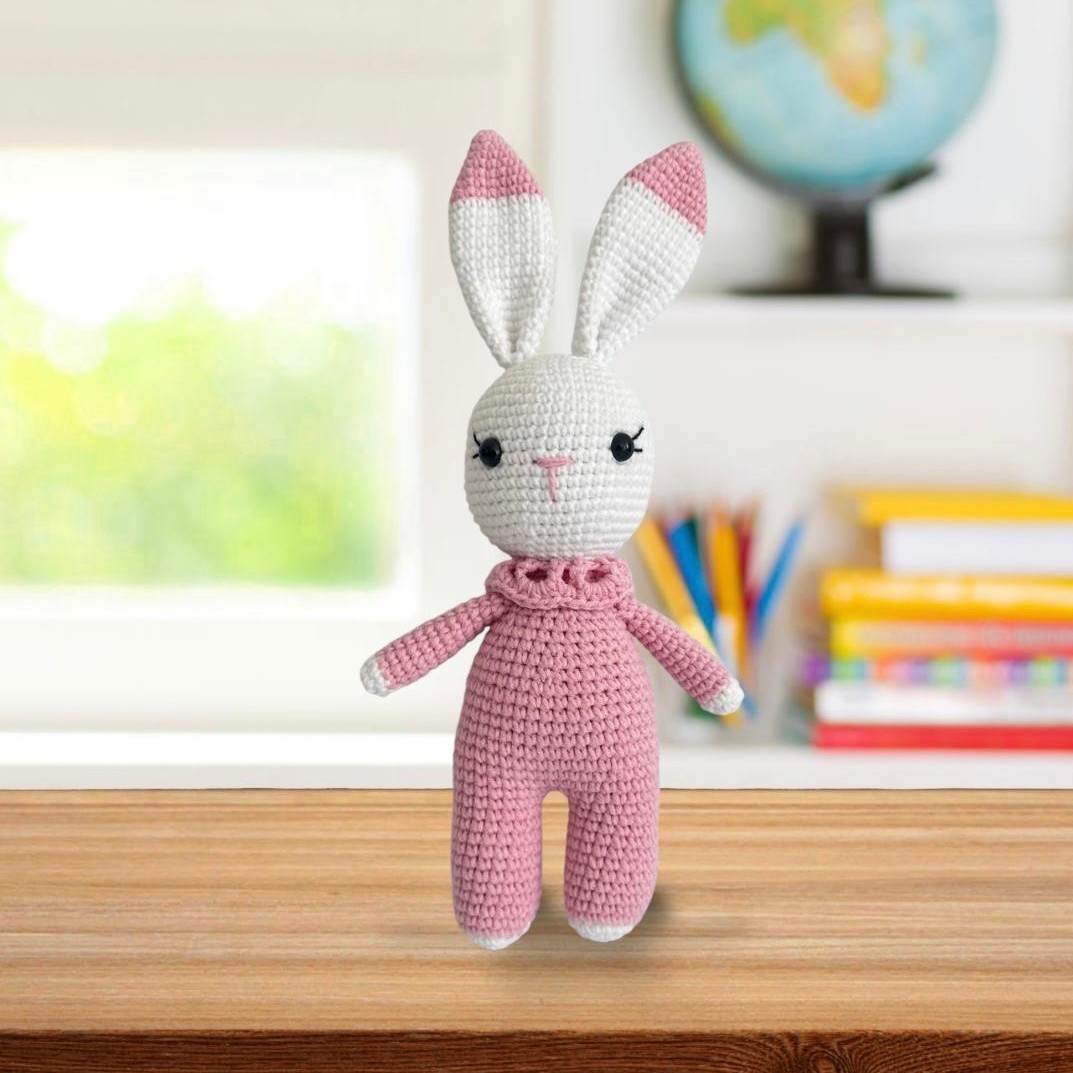 Amigurumi Organik Örgü Oyuncak Tavşan - Pembe
