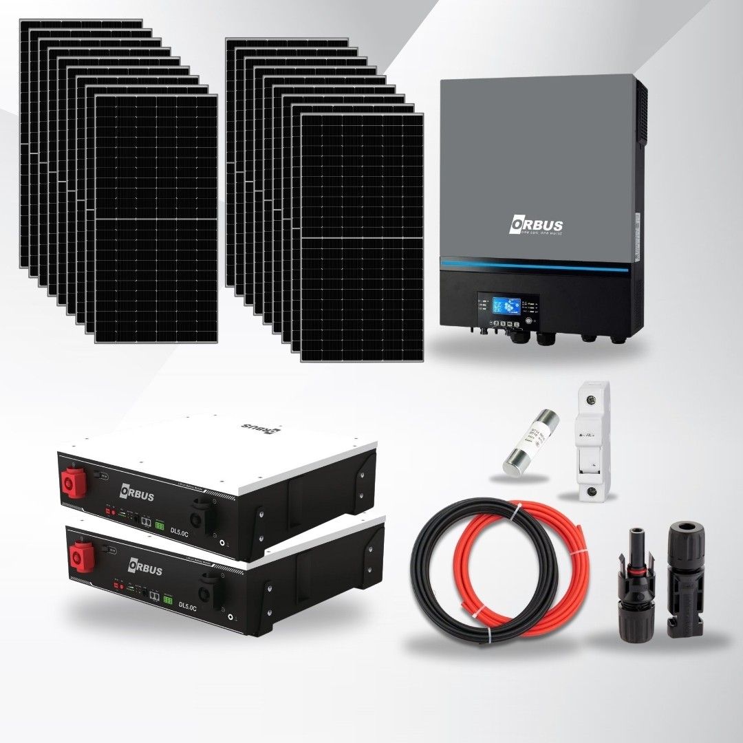 11kW Evim Pro Güneş Enerji Paketi – 10.5 kWp Panel + 10.24 kWh Lityum Batarya + Orbus Inverter