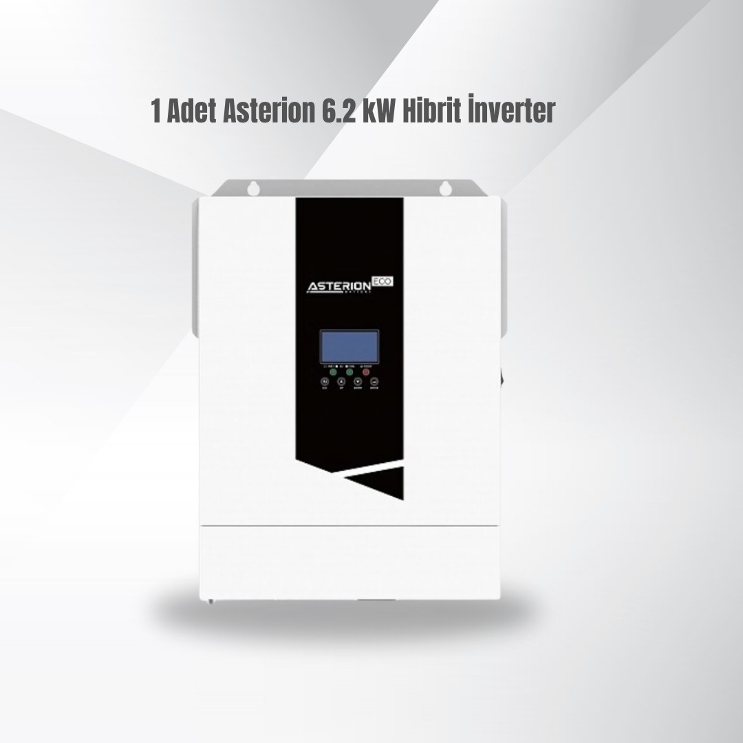 Asterion 6.2kW Güneş Enerjisi Paketi – 2.92 kWp Panel + 5.12 kWh Batarya ile Hibrit Solar Sistem