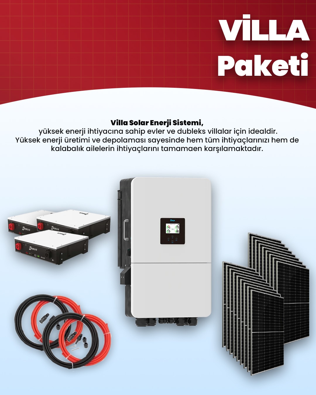 Tam Solar Villa Güneş Enerjisi Hazır Paket Sistem