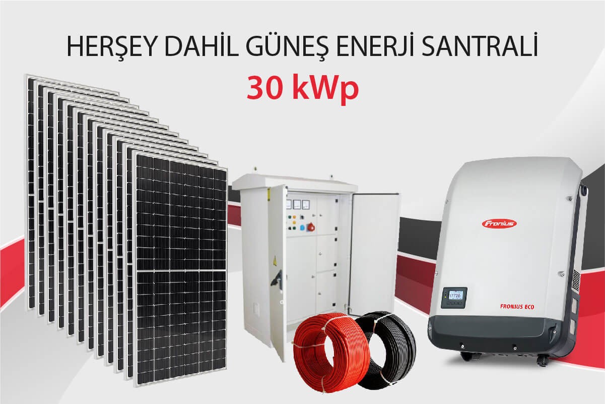 30 kWp Kurulu Güçte Güneş Enerji Santrali - Şebekeye Satışlı