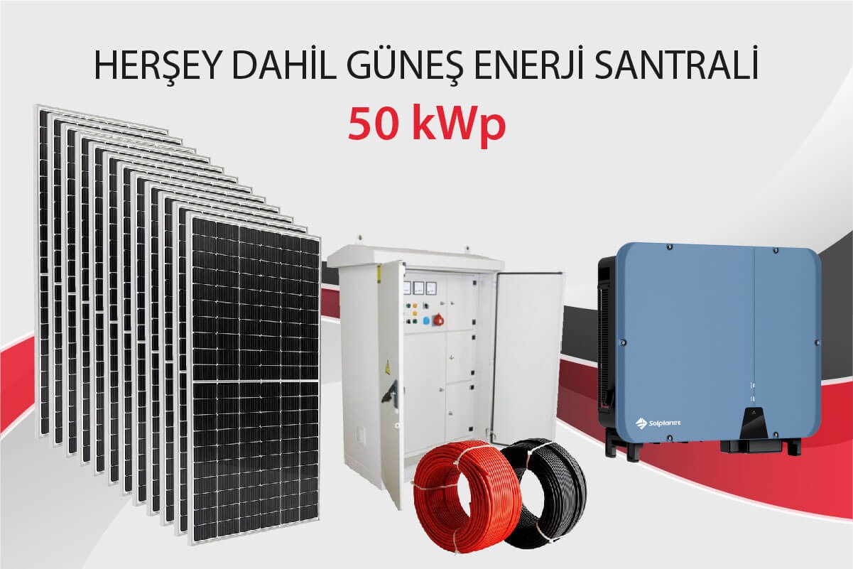 50 kWp Kurulu Güçte Güneş Enerji Santrali - Şebekeye Satışlı