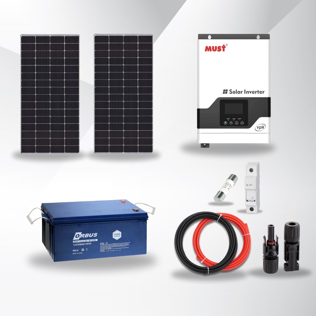 EKO Bağ Enerji Paketi – 440W Güneş Paneli + 200Ah Jel Akü + 1kW Akıllı İnverter