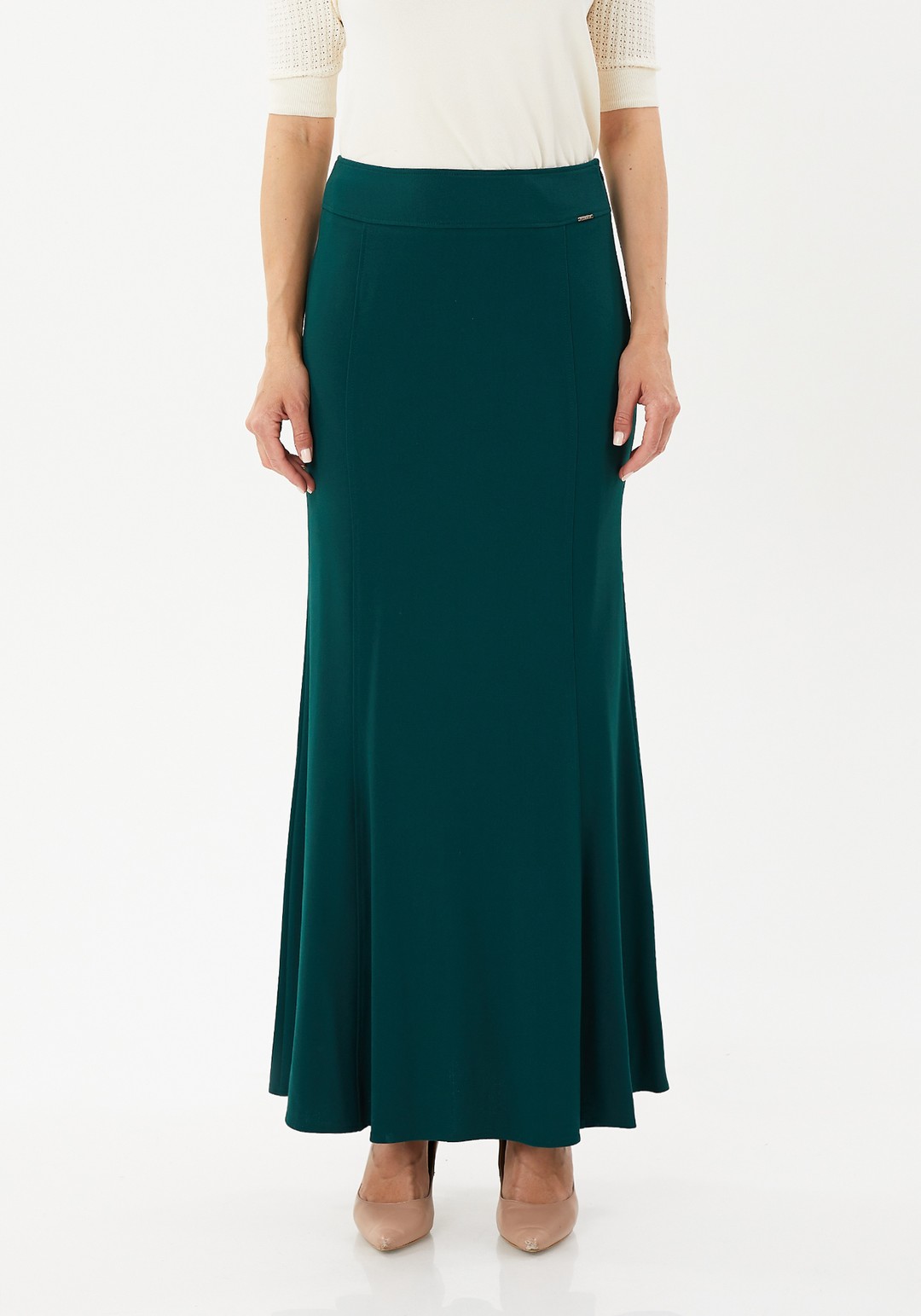 Mermaid-Style Maxi Skirt - GREEN
