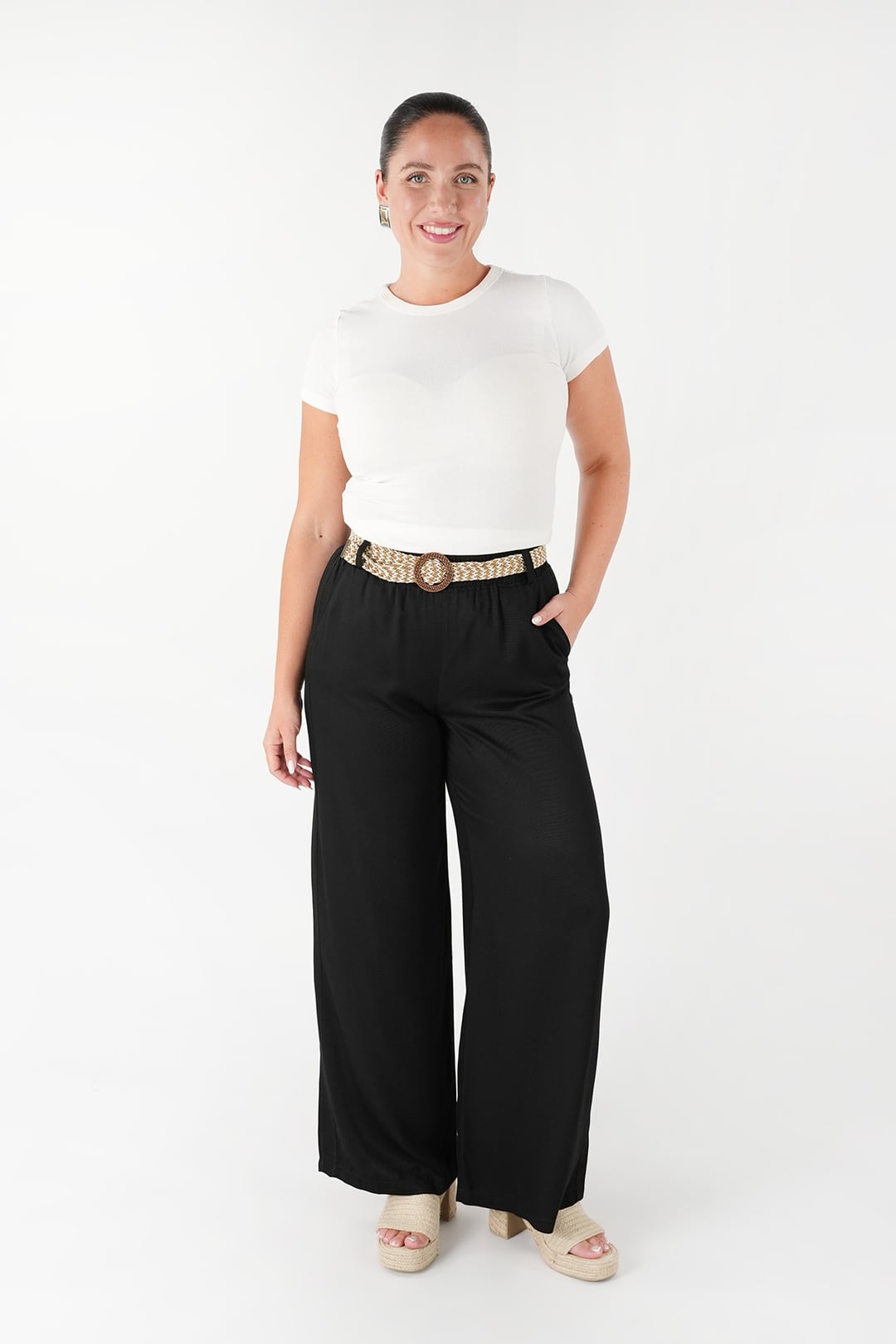 BELİ LASTİKLİ İNCE VİSKON PANTOLON