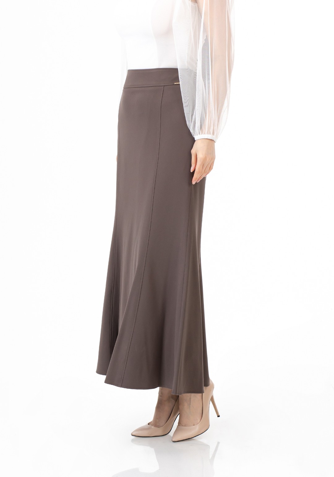Mermaid-Style Maxi Skirt - MINK