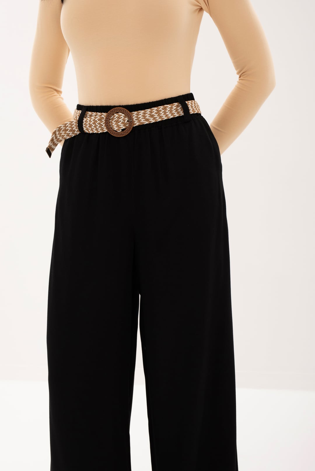 BELİ LASTİKLİ İNCE VİSKON PANTOLON