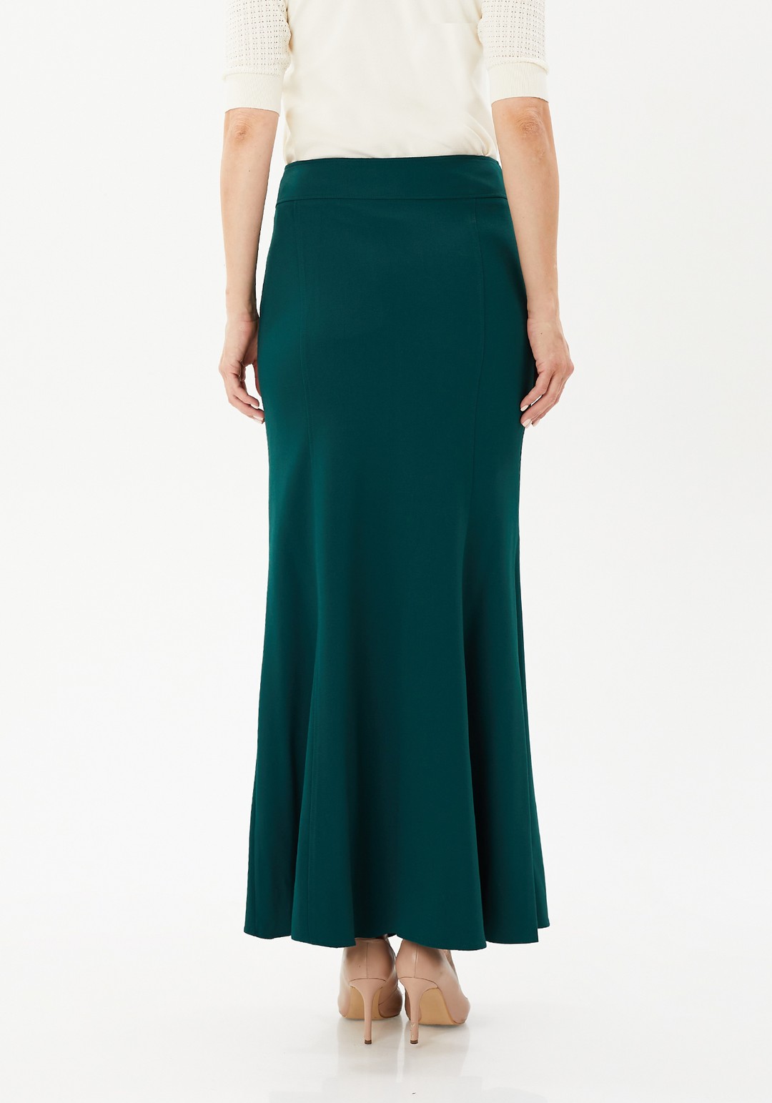 Mermaid-Style Maxi Skirt - GREEN